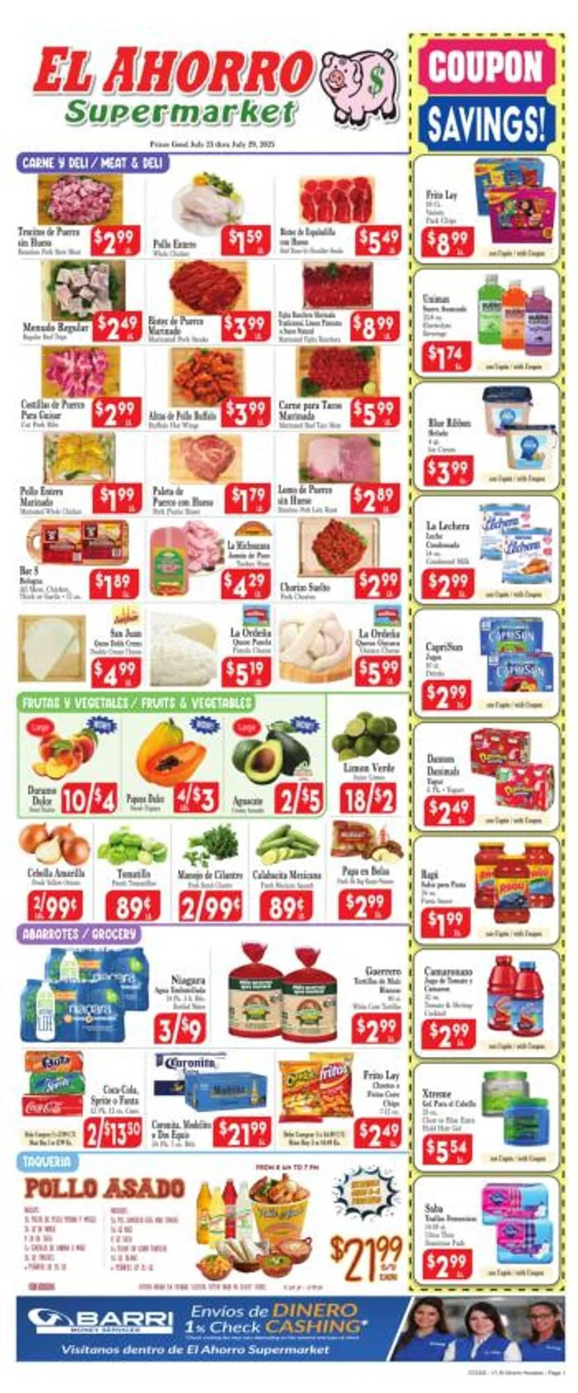 Weekly ad El Ahorro Weekly Ad from July 23 to July 29 2025 - Page 1