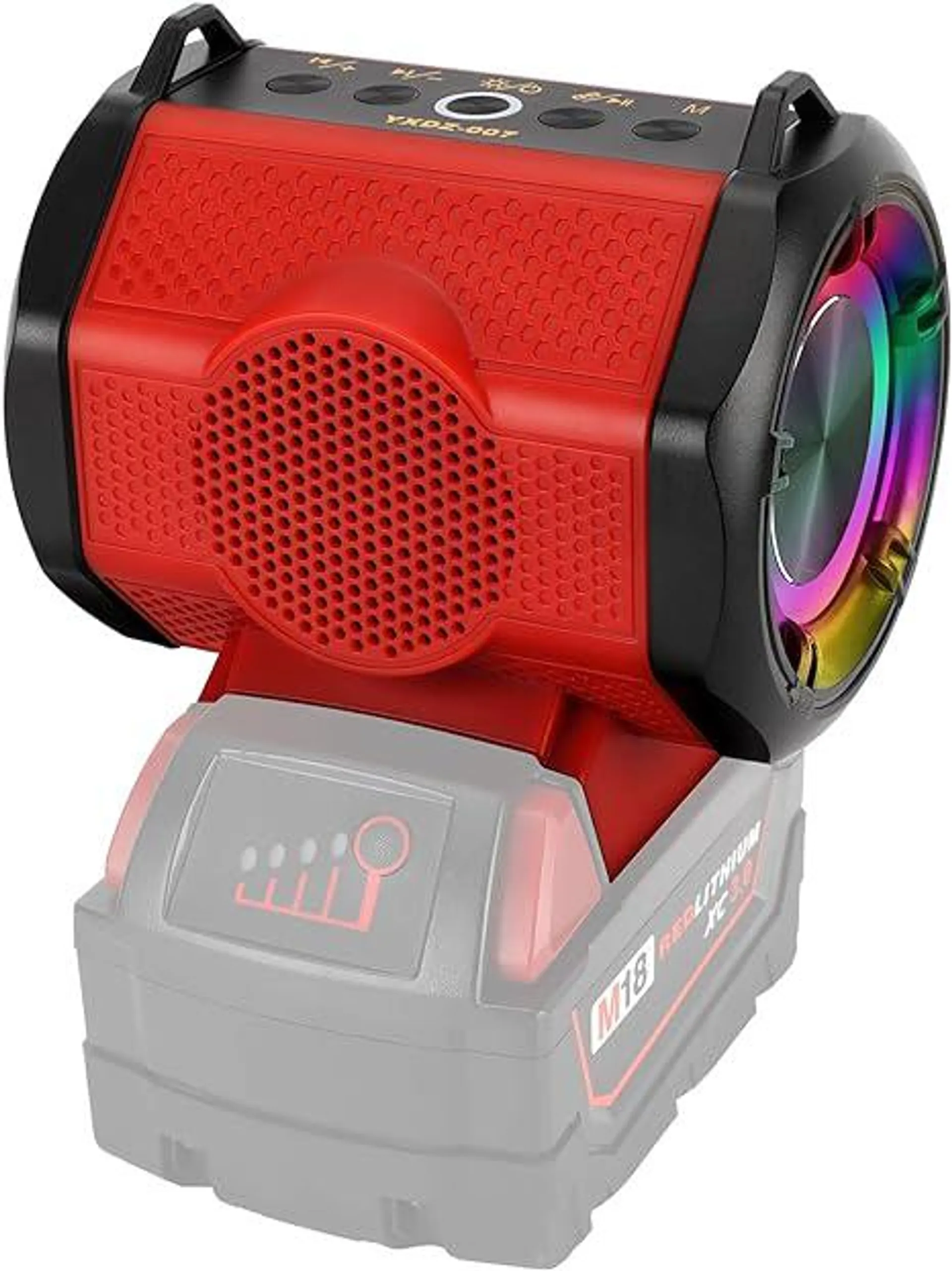 Speaker for Milwaukee M18 18V Lithium-ion Battery, Portable Speaker Wireless with HD Sound, TWS Pairing, BT5.3, Up to 24H Playtime, Jobsite Speakers for Outdoor Travel(Battery Not Included)