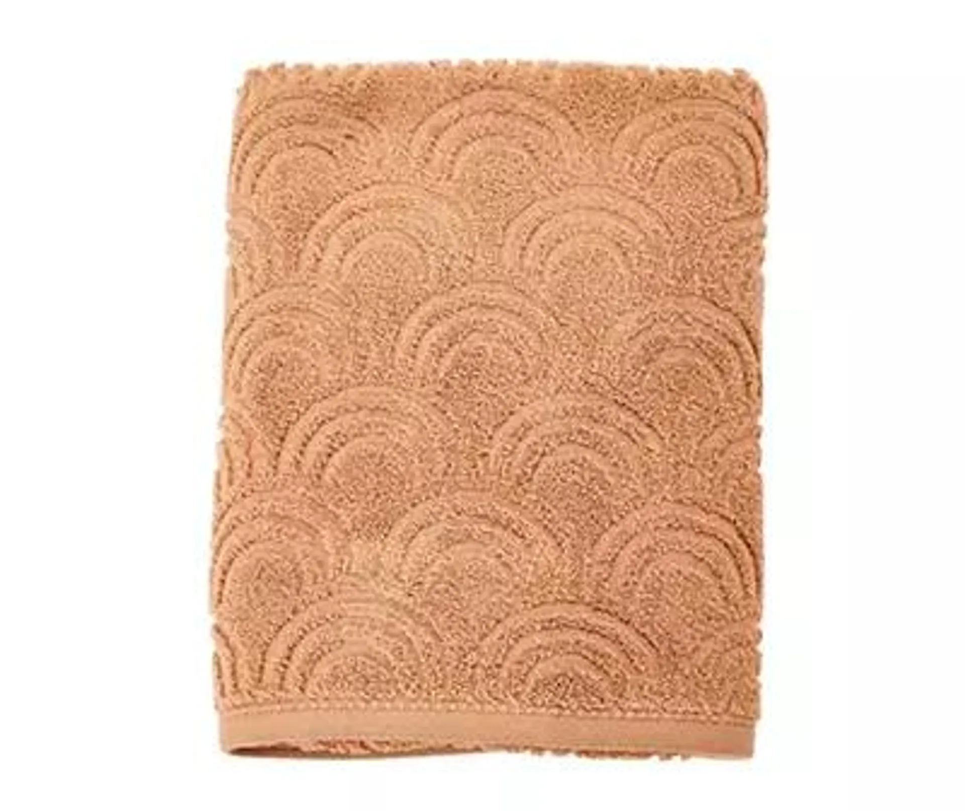 Wild Sedona Tan Scallop-Texture Bath Towel