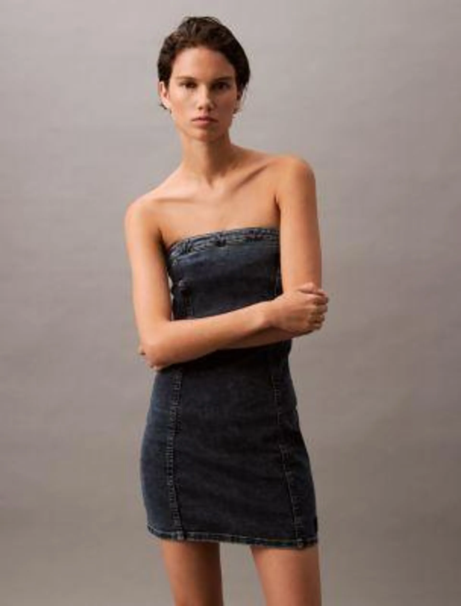 Strapless Denim Mini Dress