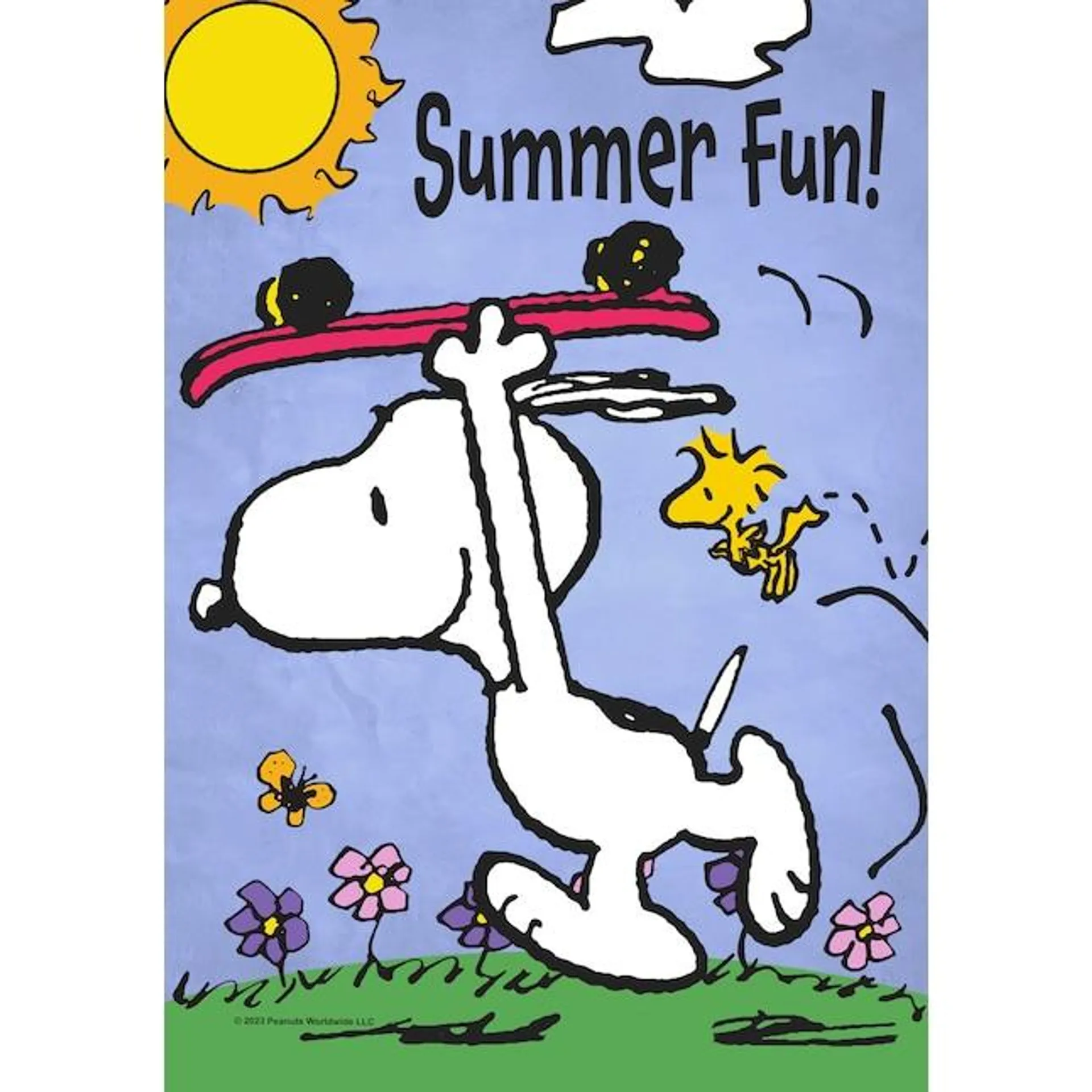 Peanuts 1.04-ft W x 1.5-ft H Summer Garden flag Kit