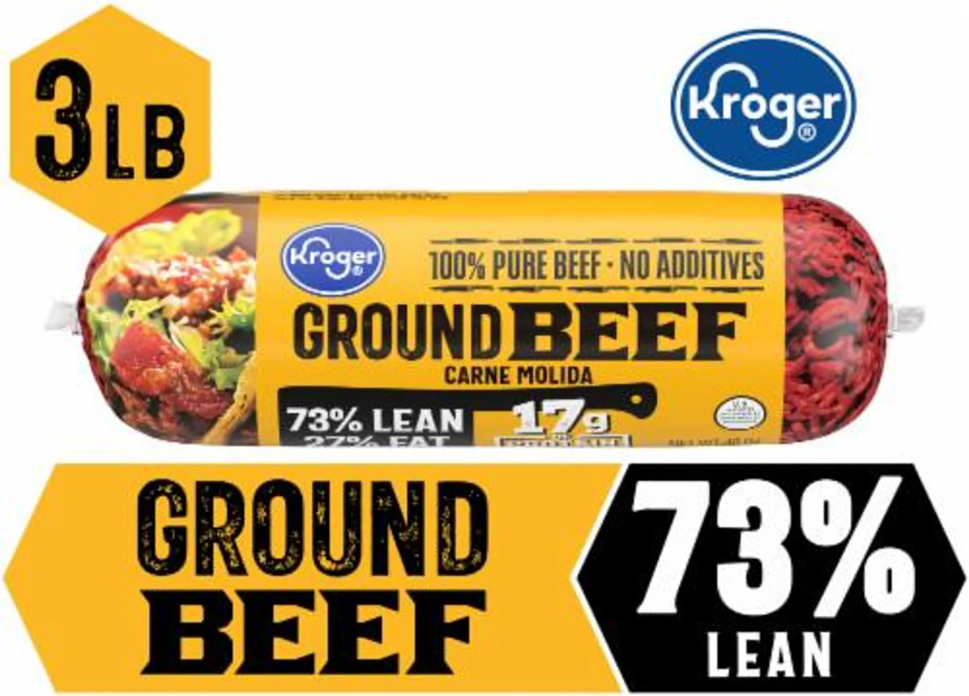 Kroger® 3 lb. Ground Beef Roll 73/27