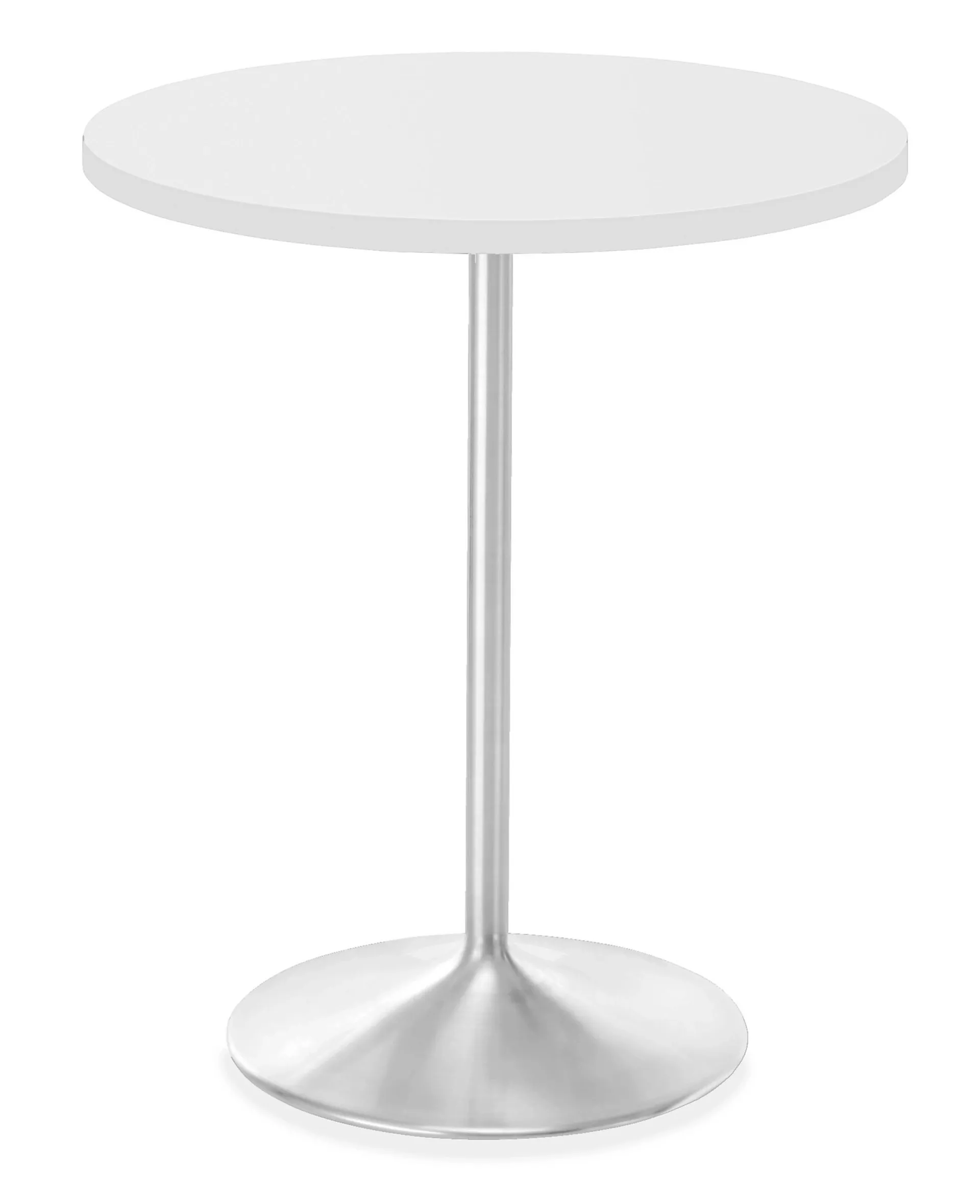 Aria 18 diam 22h Round Outdoor Side Table w/SS Base & White HDPE Top