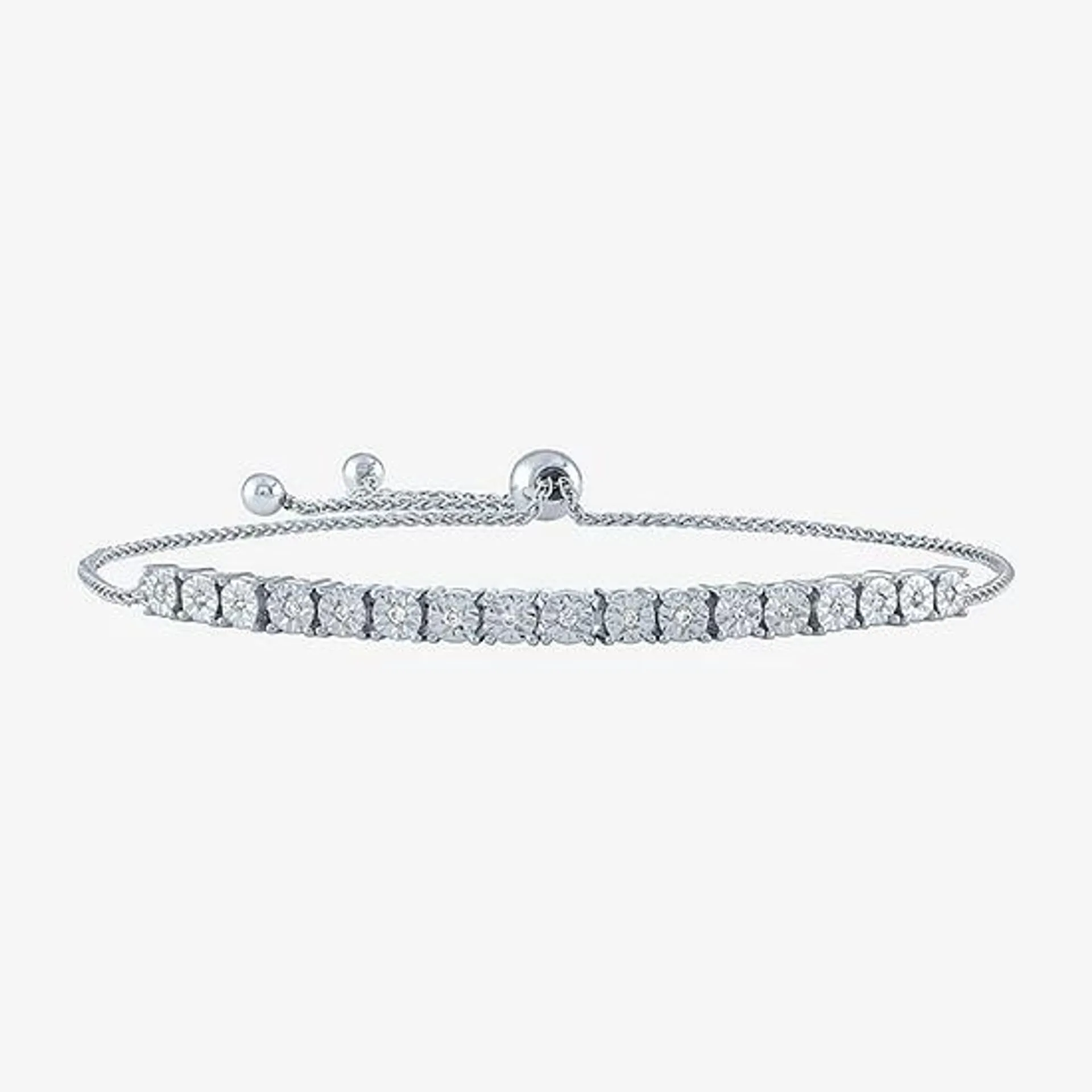 Yes, Please! 1/10 CT. T.W. Mined White Diamond Sterling Silver Bolo Bracelet