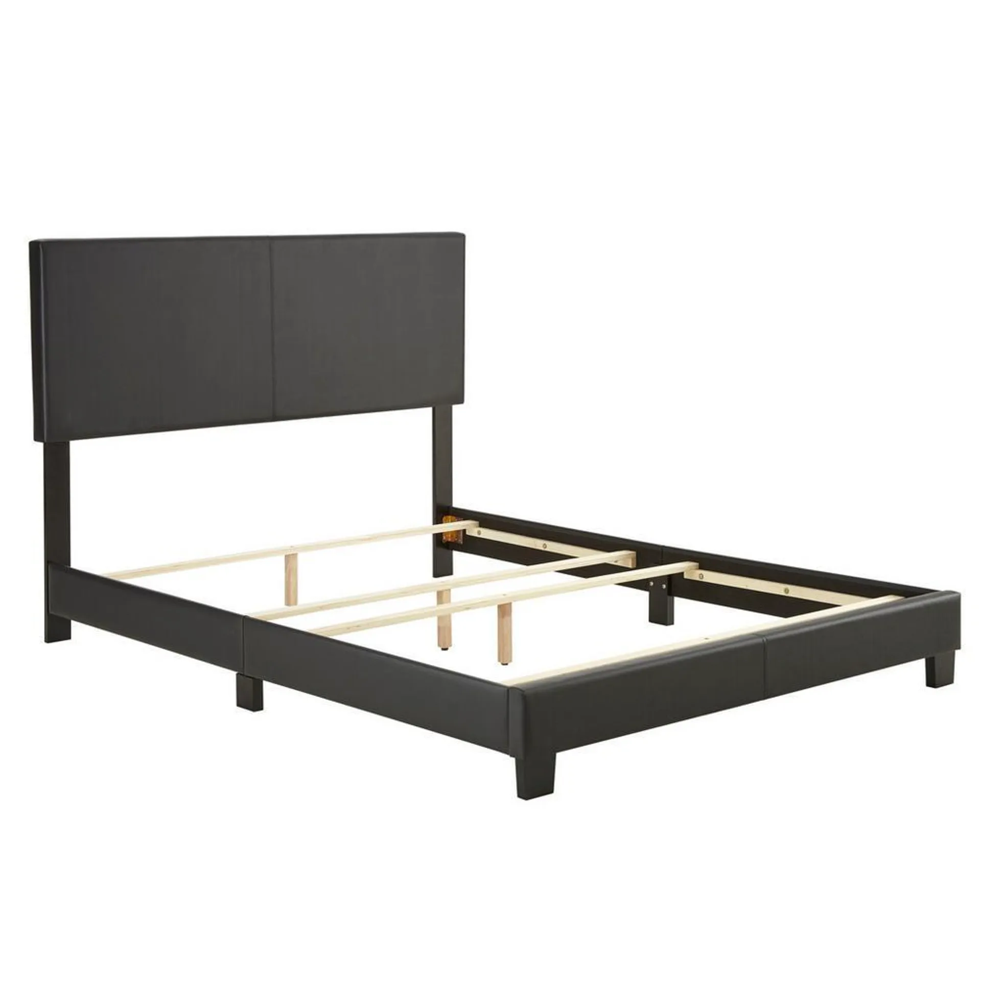 Fairfield King Black Faux Leather Bed