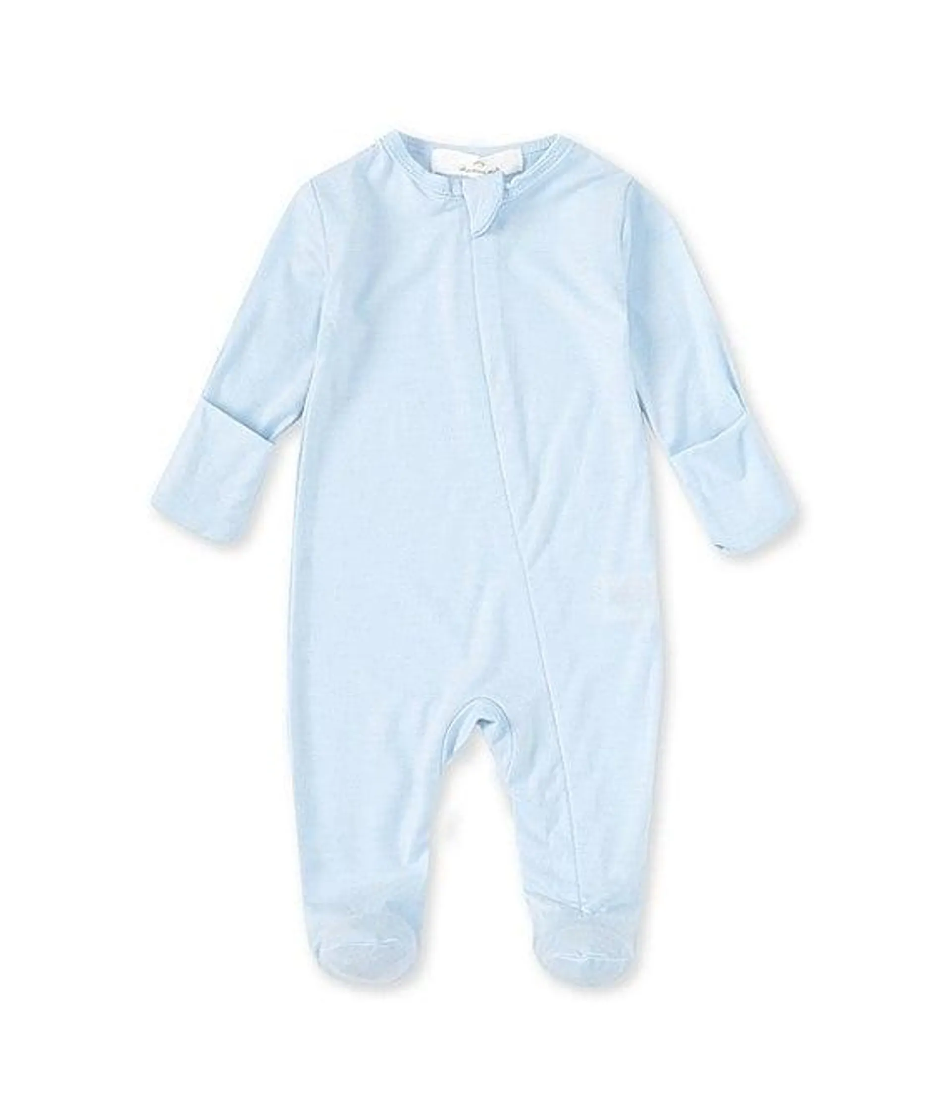 Baby Boys Newborn-9 Months Long Sleeve Solid Zip Footed Coverall