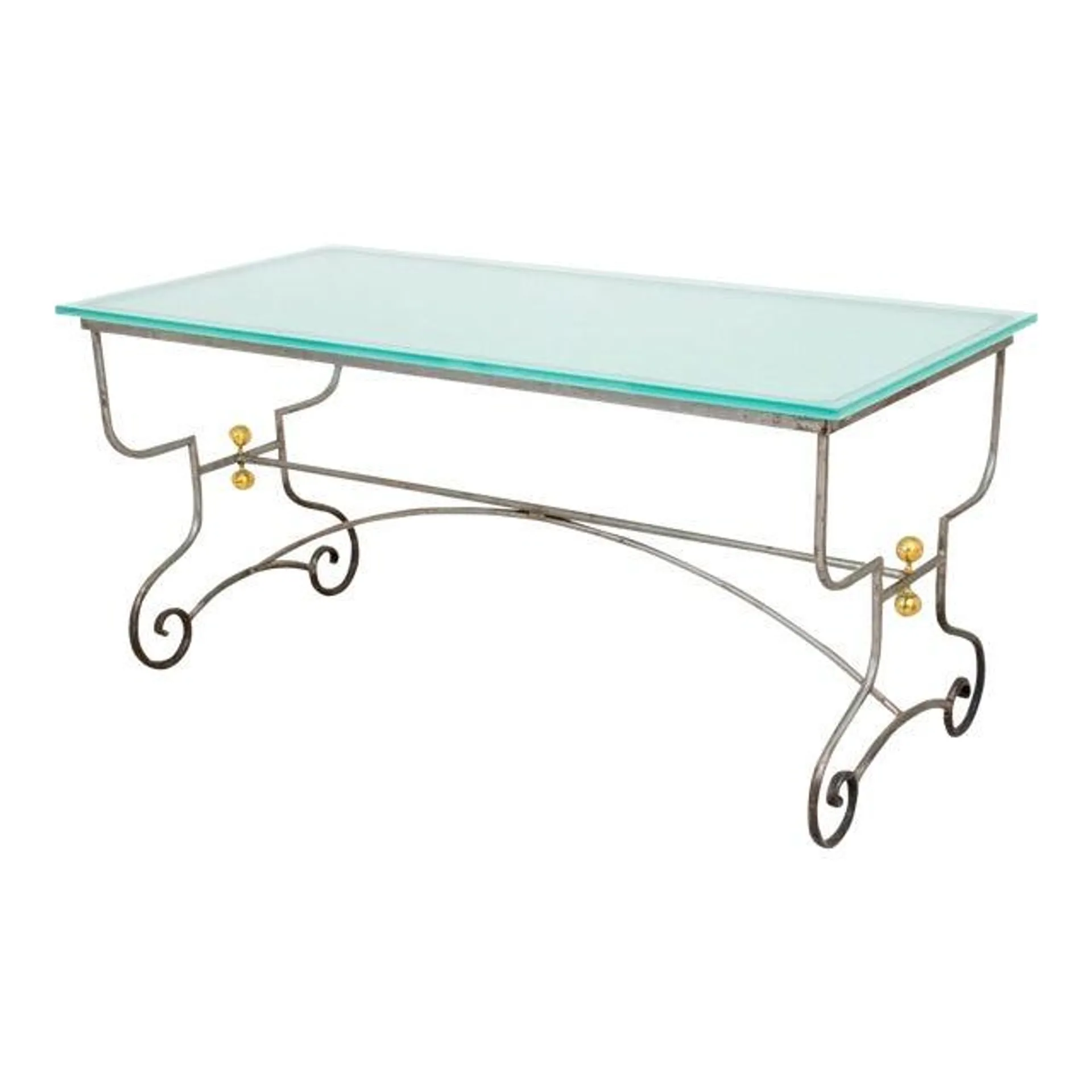 Maison Jansen Style Glass-Topped Center Table