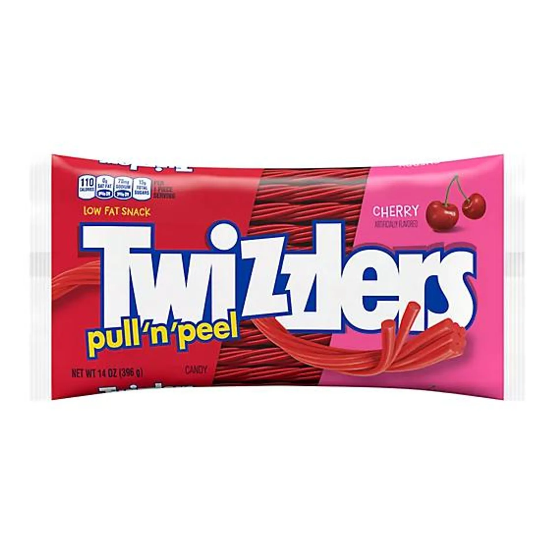 Twizzlers Cherry Flavored Licorice Style Low Fat Pull N Peel Candy Bag - 14 Oz