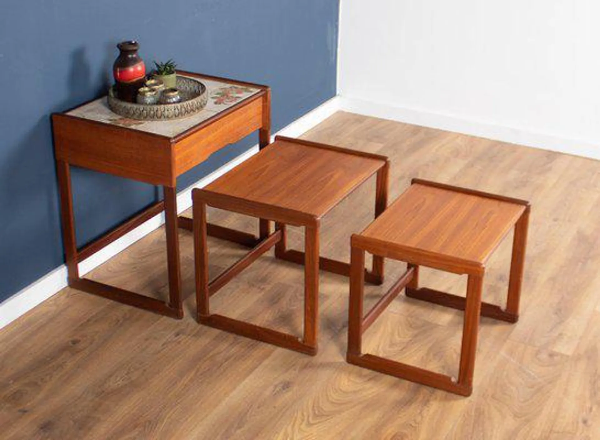 Teak Nesting of Tables with Square Legs from G Plan, 1960s, Set of 3