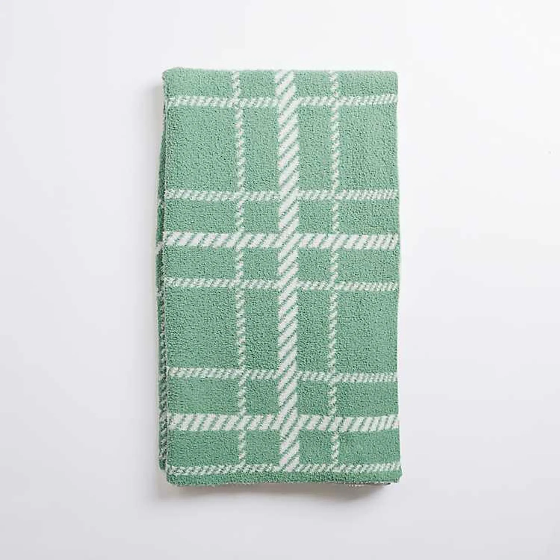 Green Plaid Cloud Throw