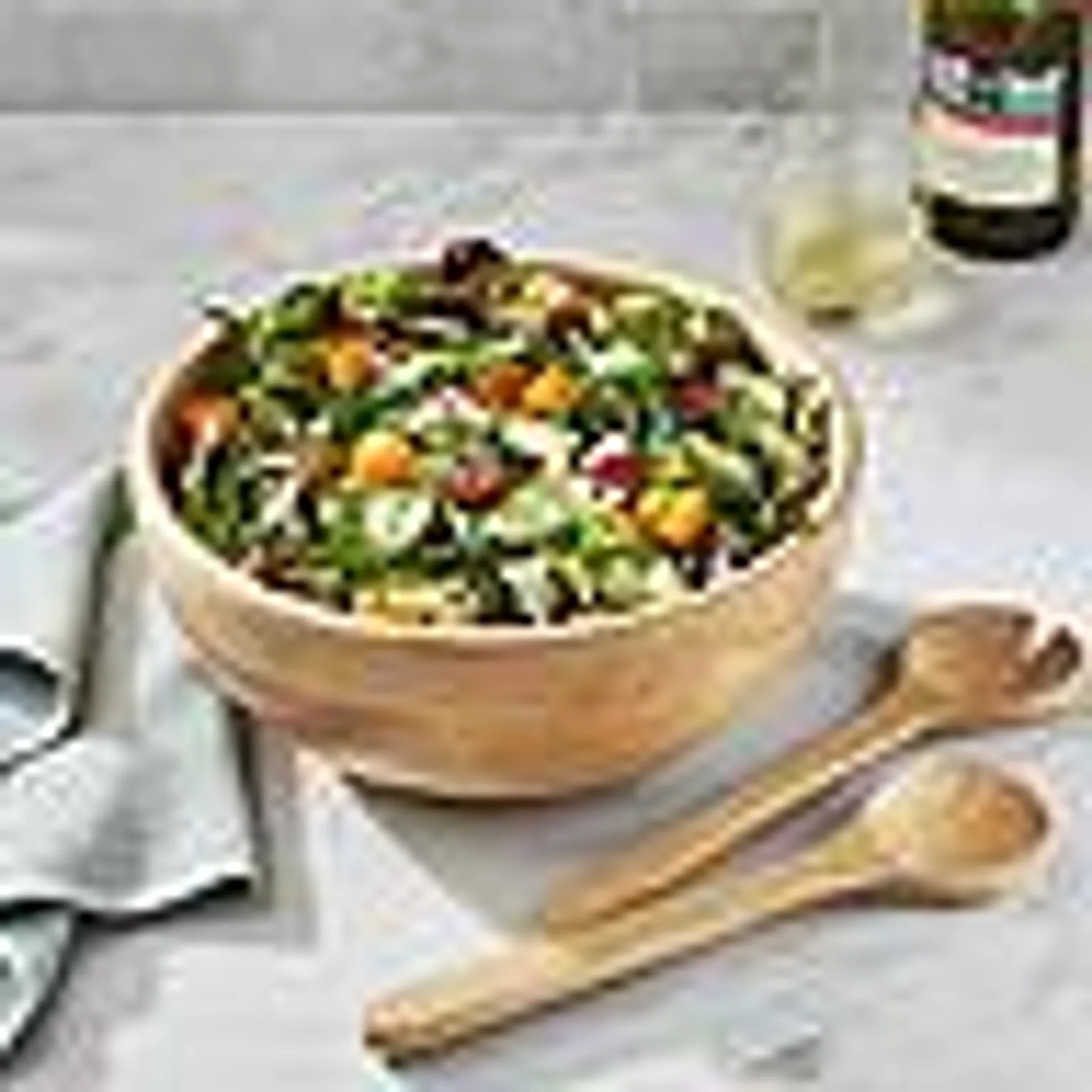Member's Mark Rubber Wood Salad Bowl with Servers