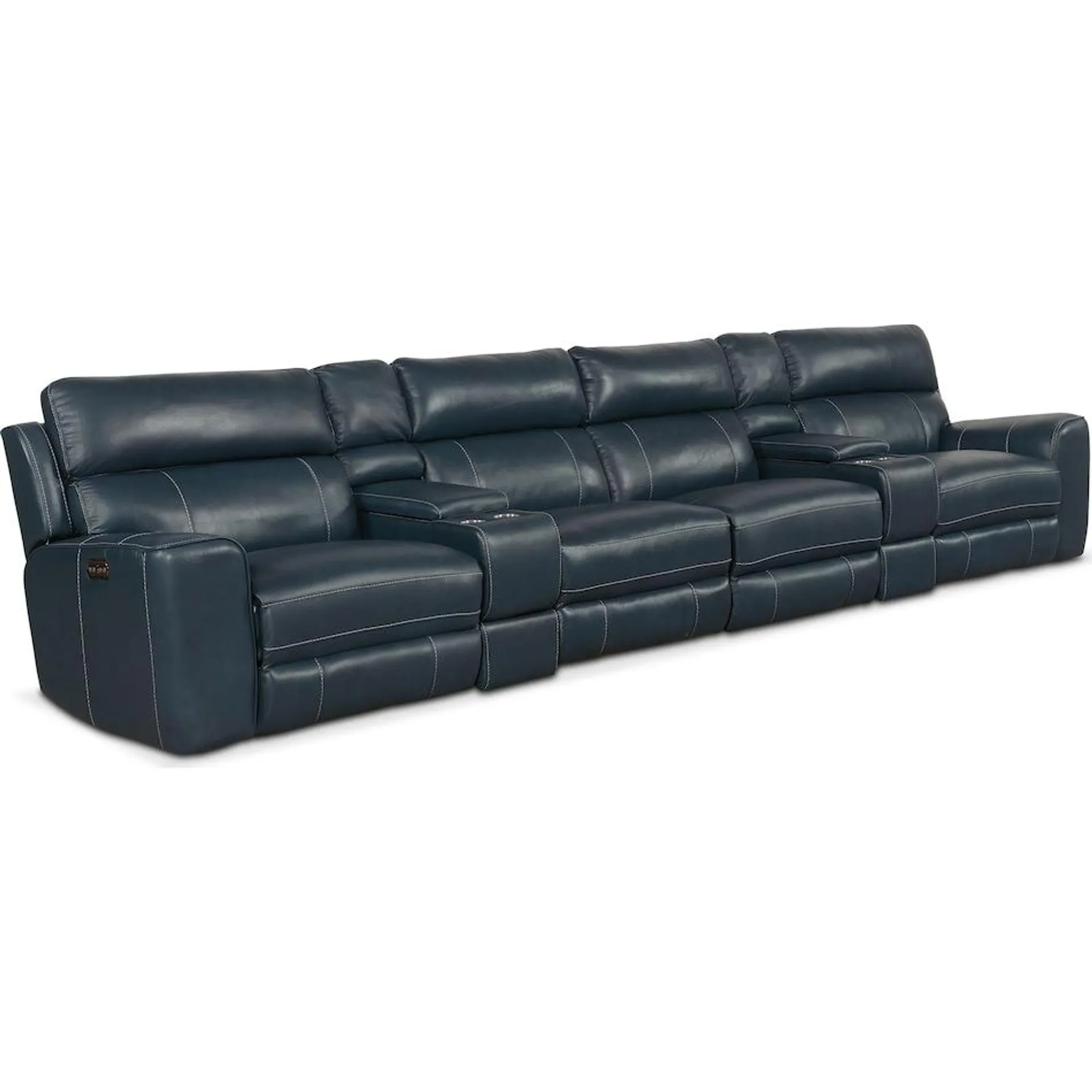 Newport 6-Piece Dual-Power Reclining Sectional with 4 Reclining Seats