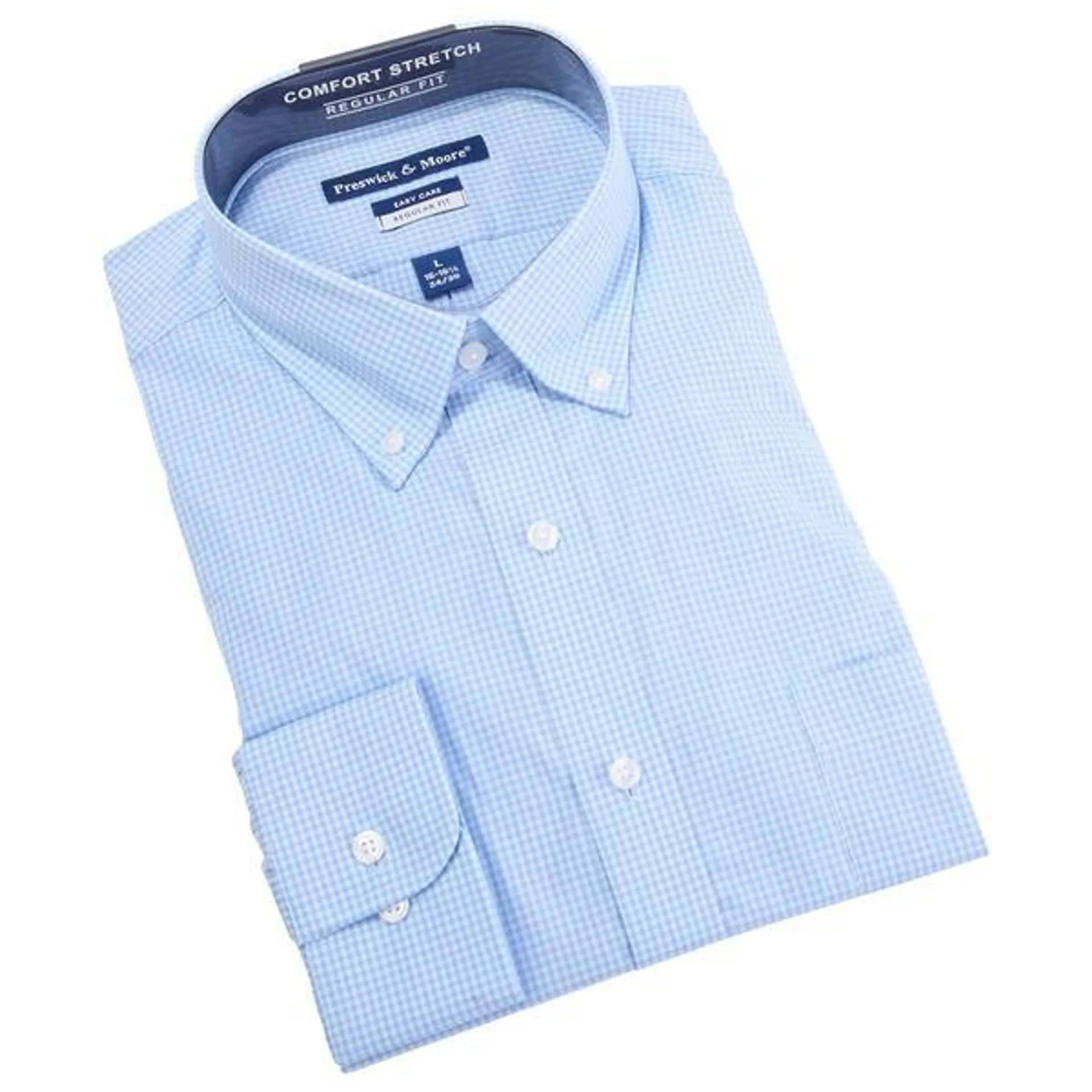 Mens Preswick & Moore® Regular Fit Gingham Dress Shirt