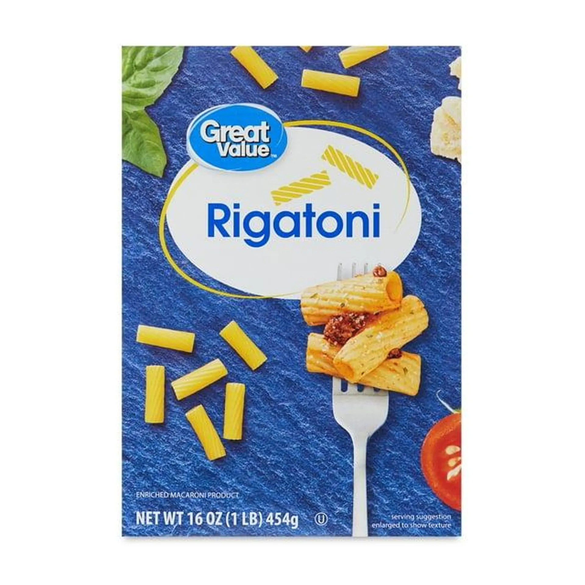 Great Value, Rigatoni, 16 oz Box, (Shelf Stable)