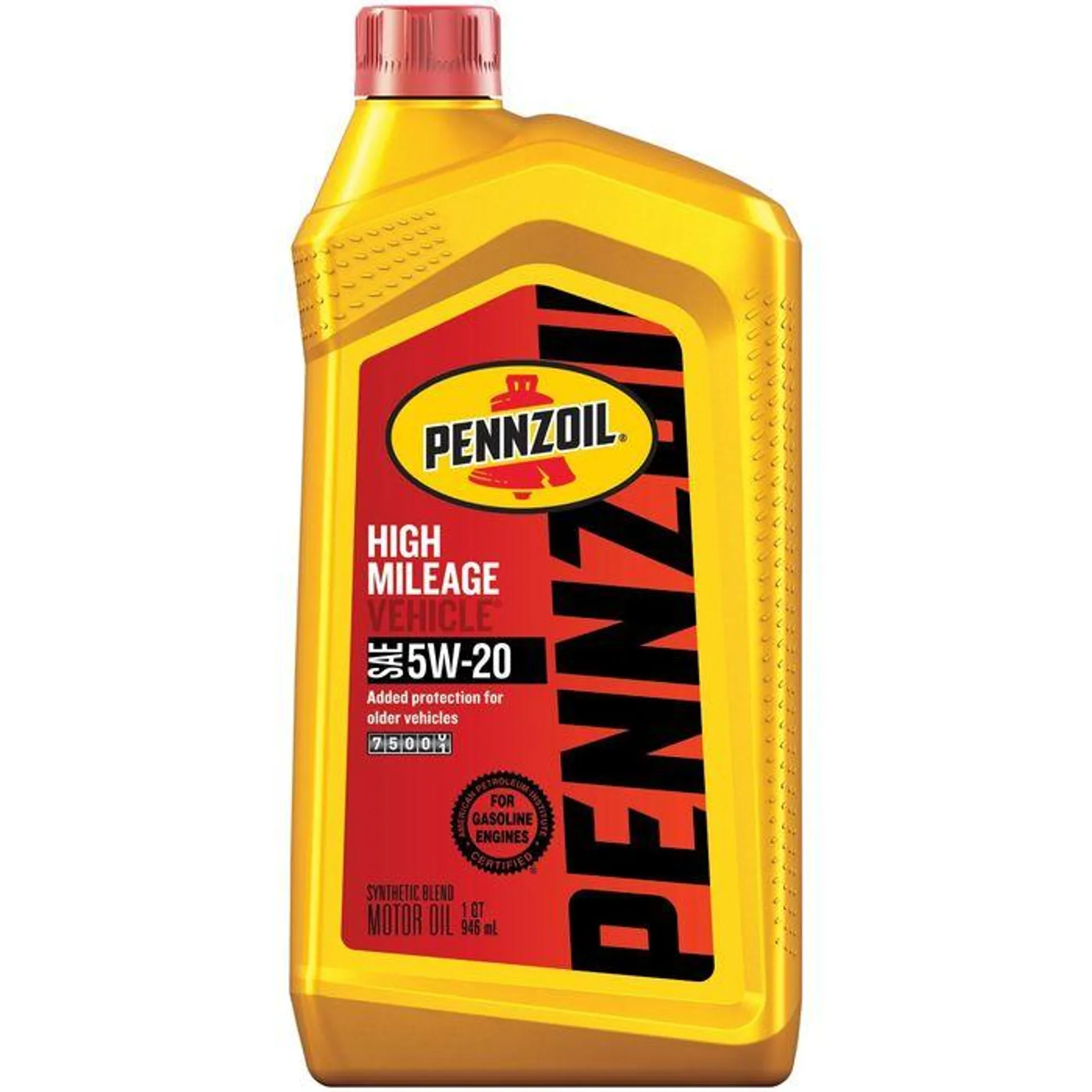 Pennzoil High Mileage Synthetic Blend Engine Oil 5W-20 1 Quart