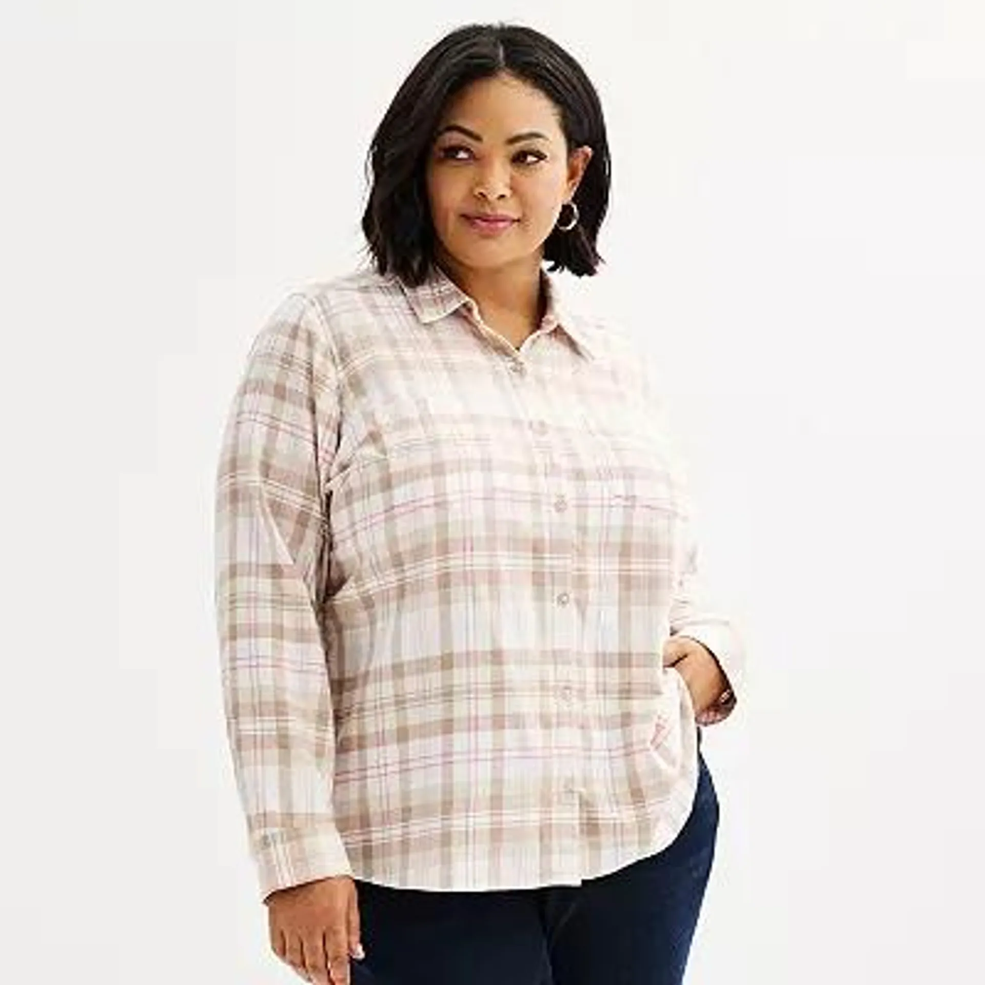 Plus Size Croft & Barrow® The Extra Soft Plaid Flannel Shirt