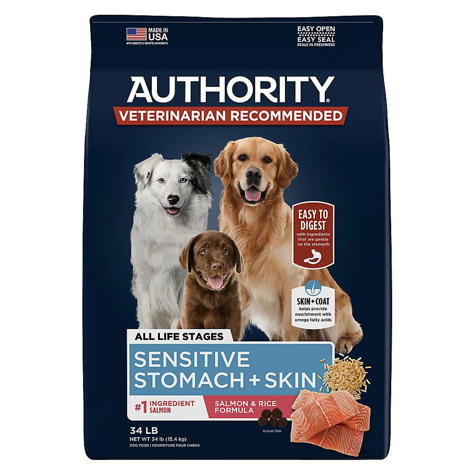 Authority® Sensitive Stomach & Skin All Life Stages Dry Dog Food - Salmon & Rice