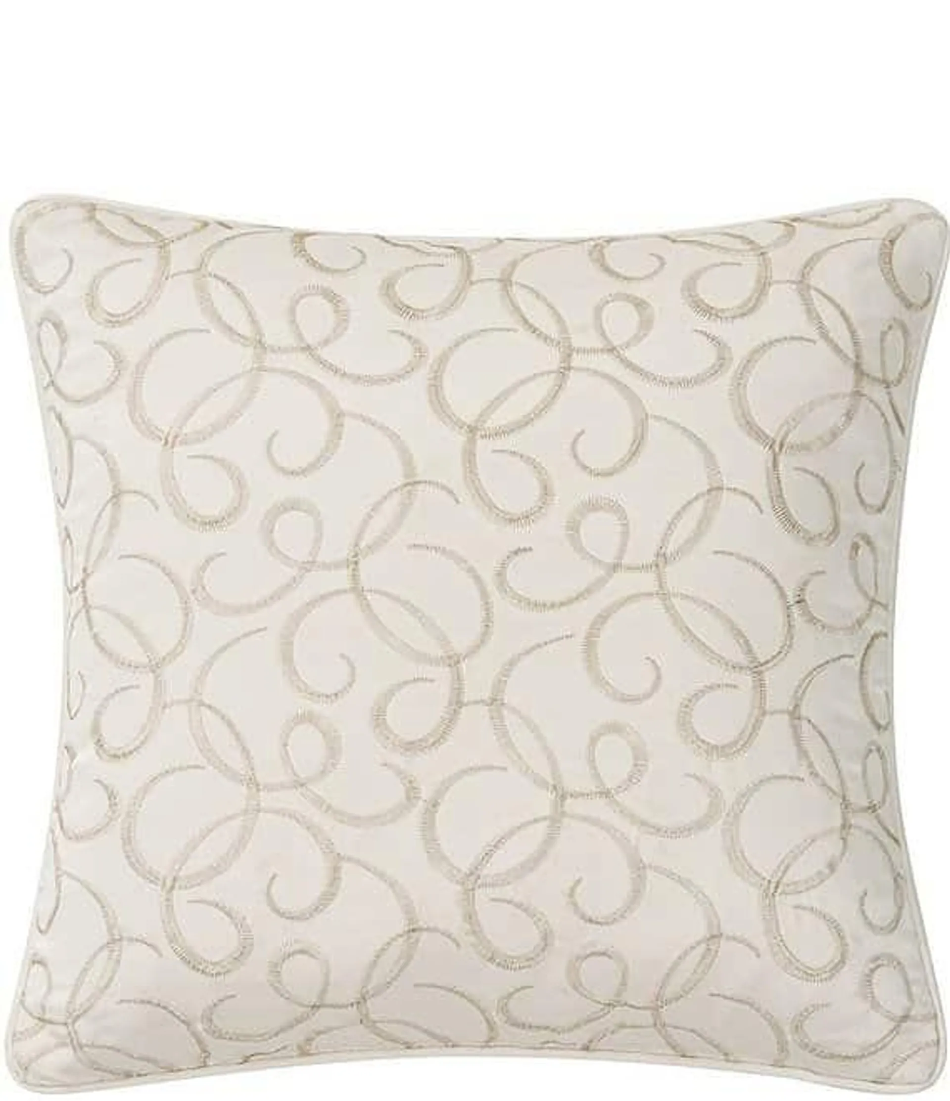 Cranfield Embroidered Gold Metallic Square Pillow