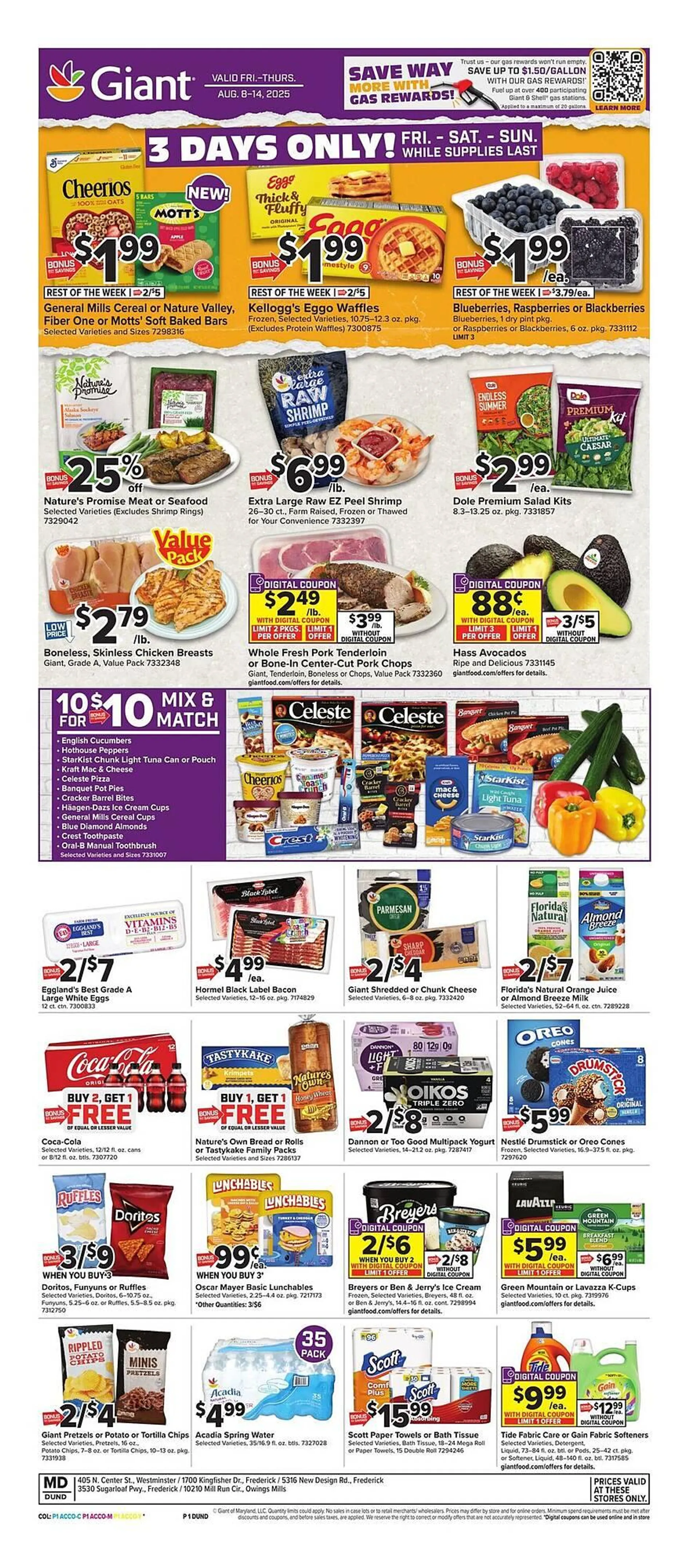 Weekly ad Giant Food Weekly Ad from August 8 to August 14 2025 - Page 1