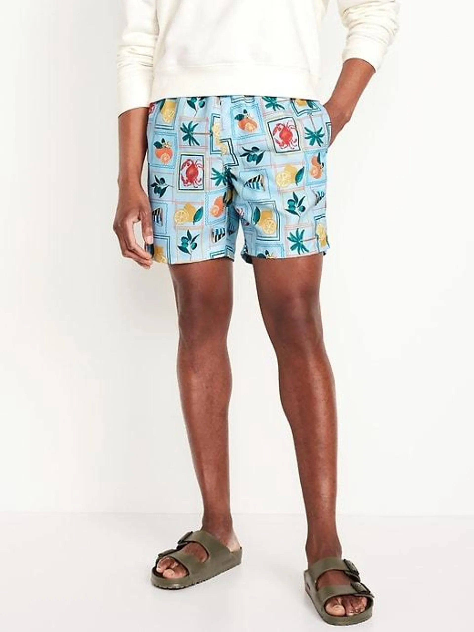 Printed Swim Trunks -- 7-inch inseam