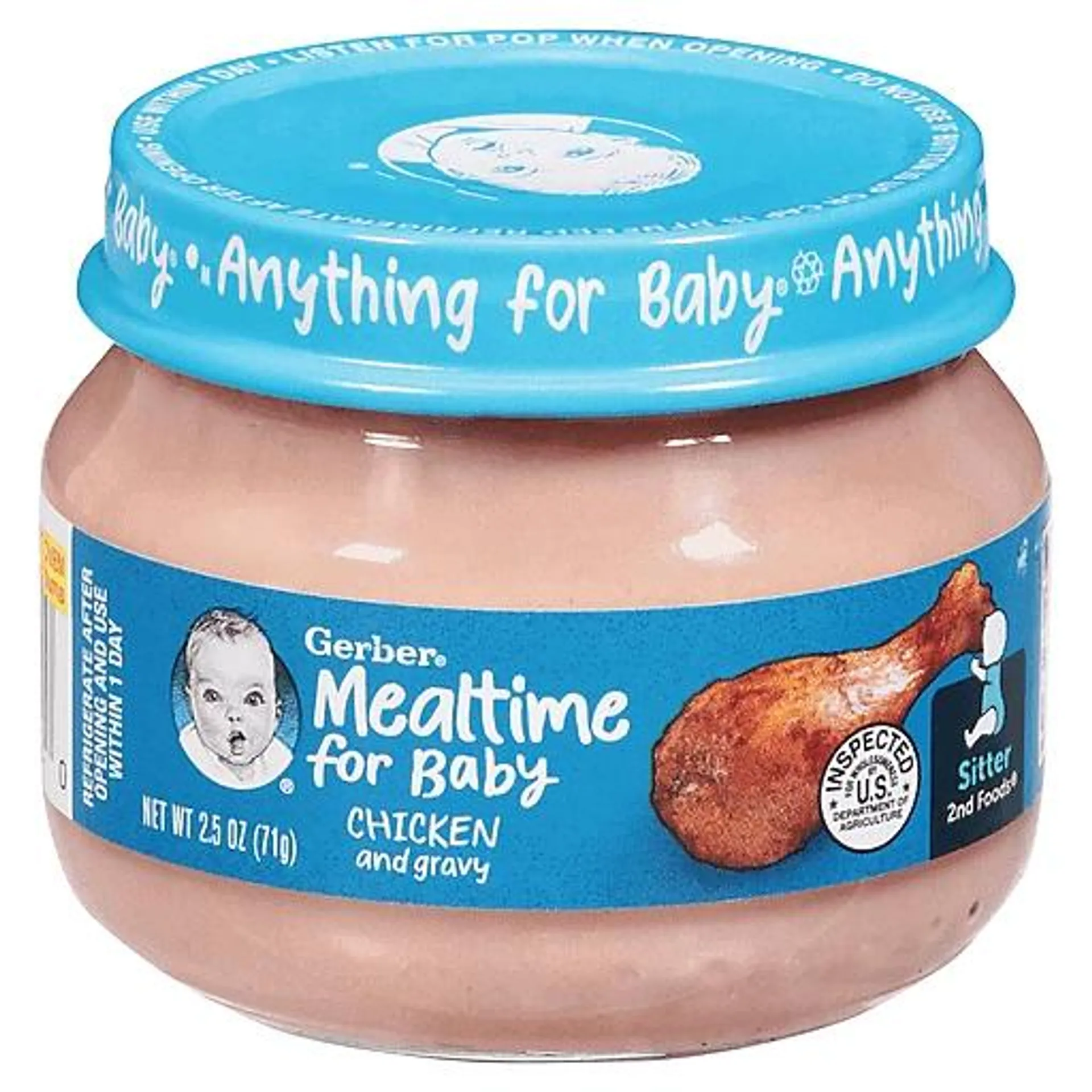 Gerber Chicken and Gravy Baby Food 2.5 oz jar