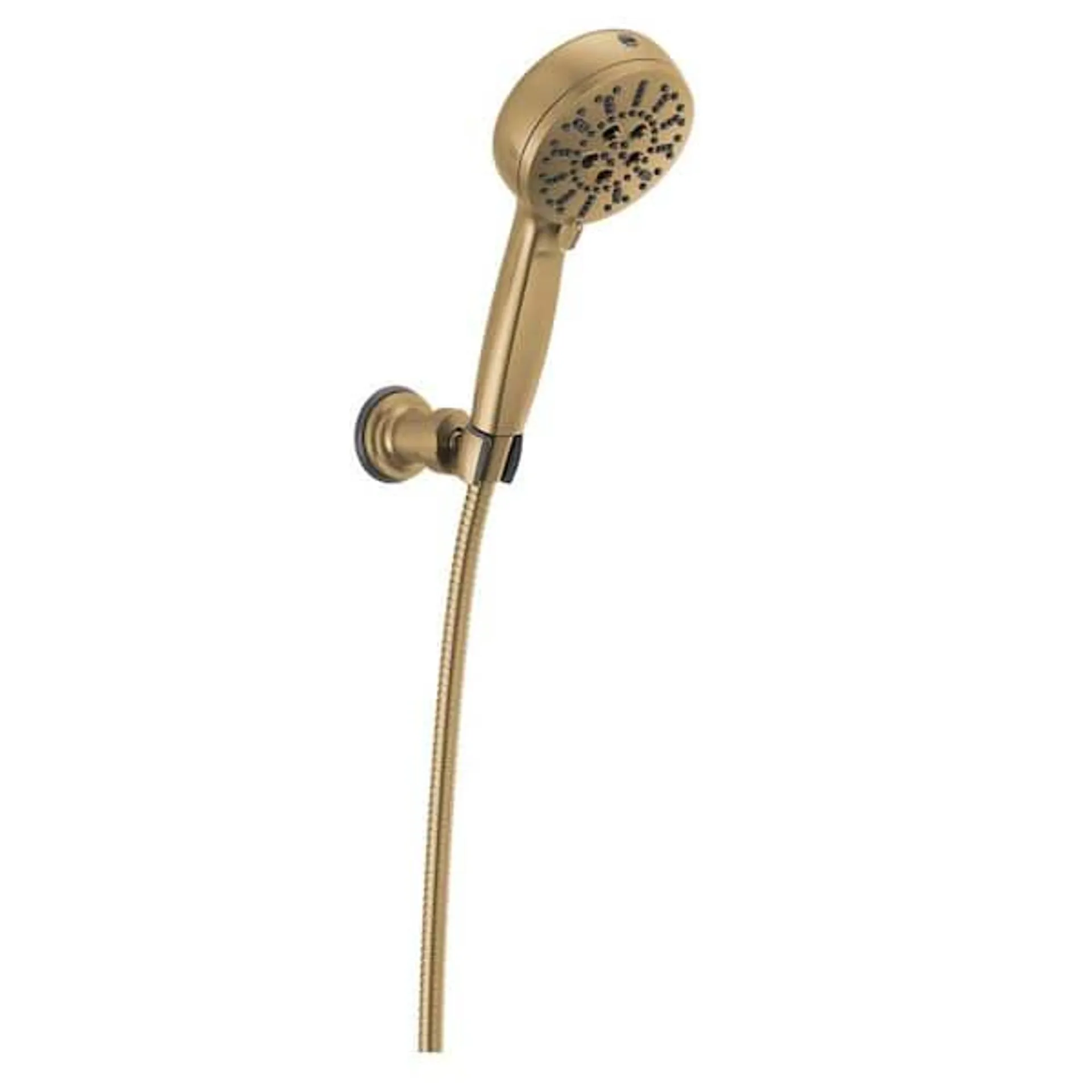 Gold 7-Spray Patterns 4.5 in. Wall Mount Handheld Shower Head 1.75 GPM with Cleaning Spray in Champagne Bronze