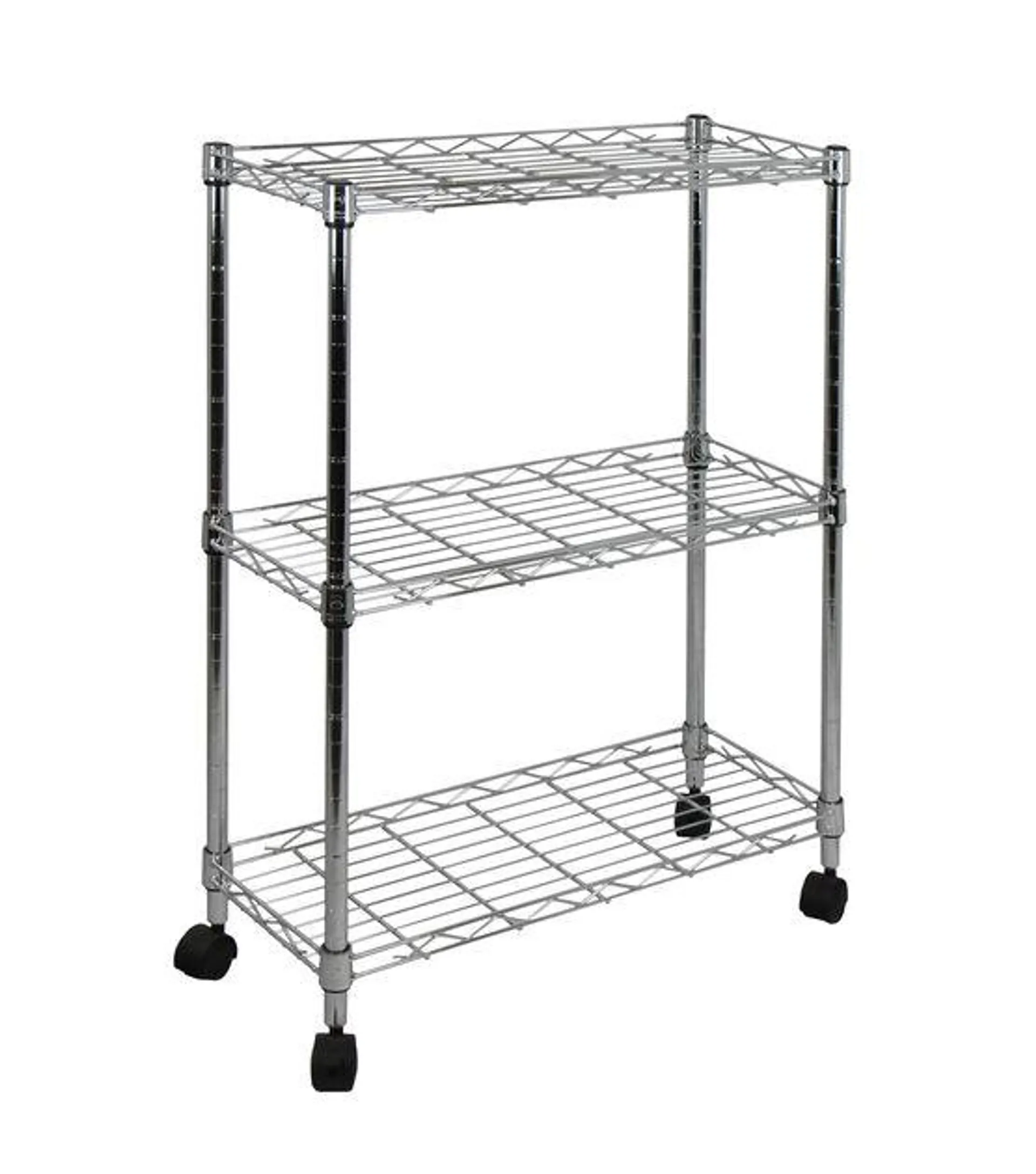 Oceanstar 22.5" Chrome 3 Tier Shelving All Purpose Utility Cart