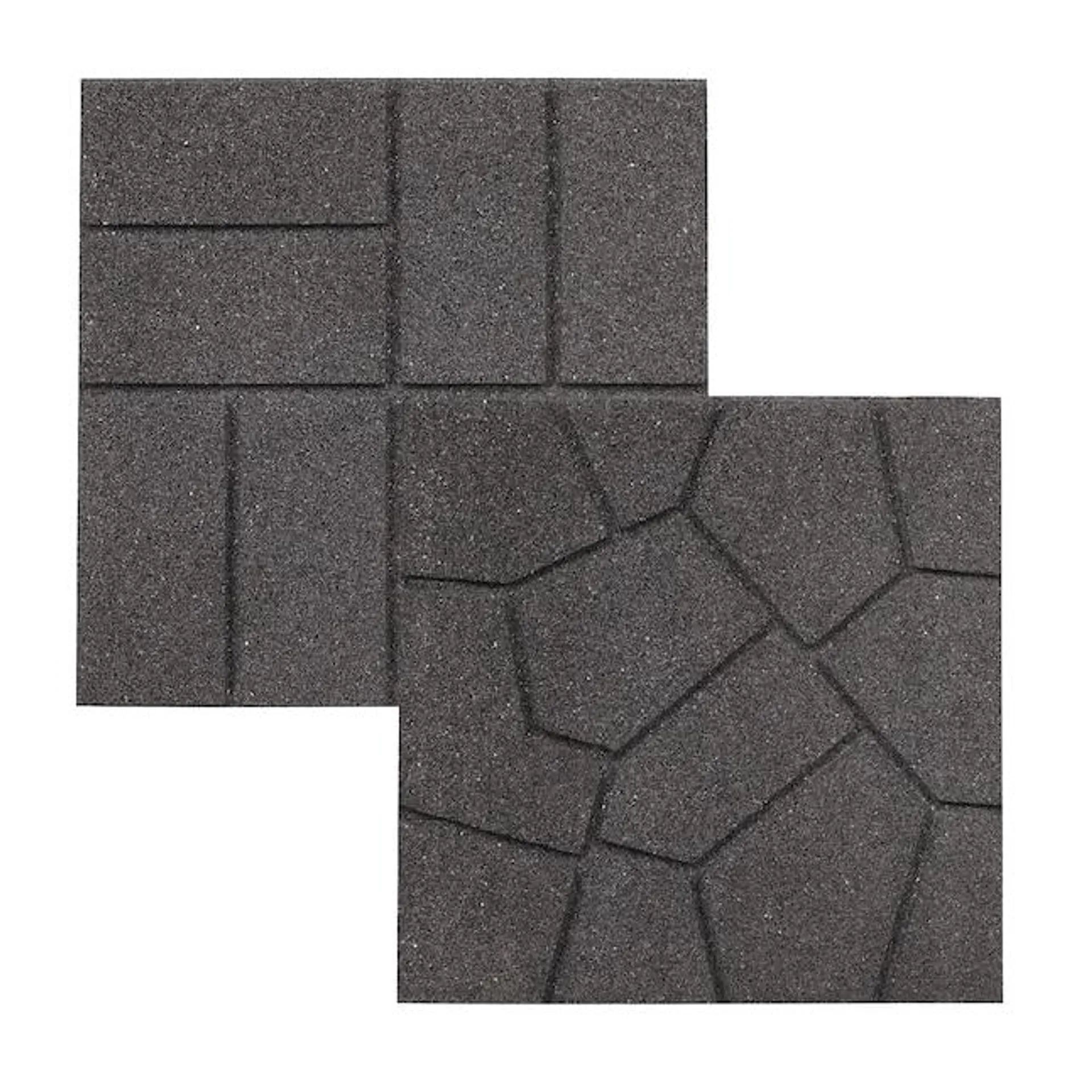 Rubberific 16-in L x 16-in W x 0.75-in H Square Gray Rubber Paver