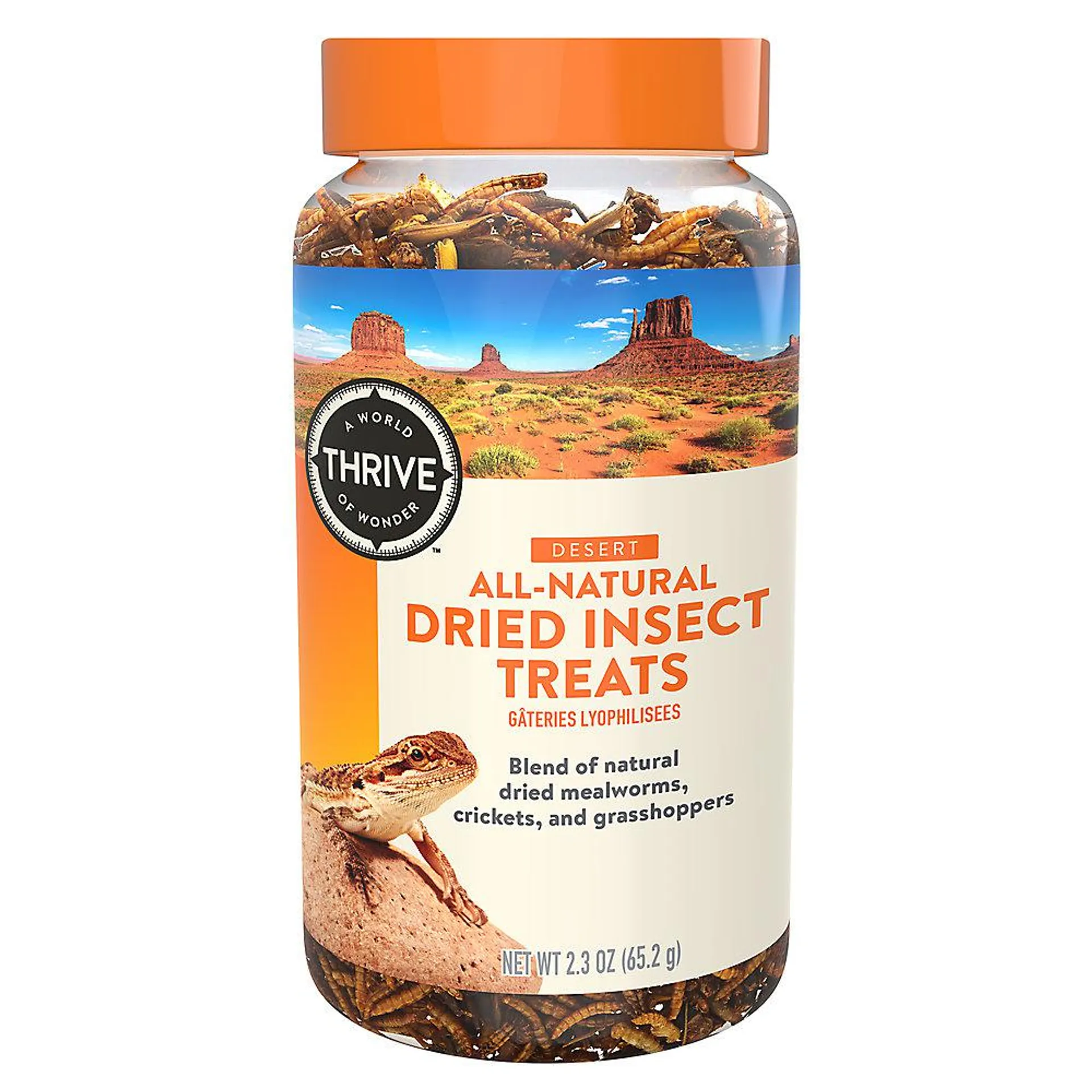 Thrive Dried Insect Reptile Treats - Natural, Mealworms, Crickets & Grasshoppers