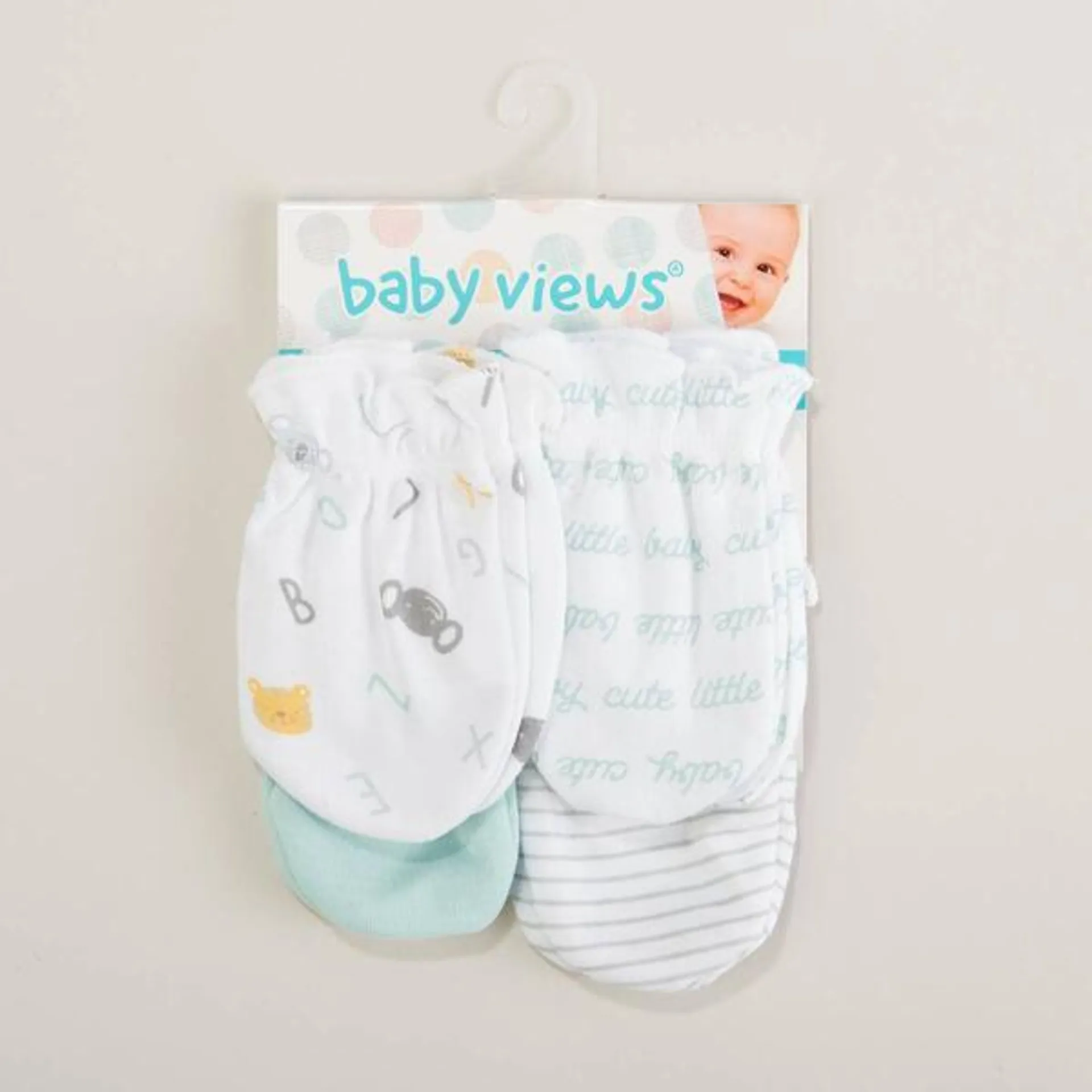 Baby Unisex (NB) baby views® 4pk. Alphabet Scratch Mittens