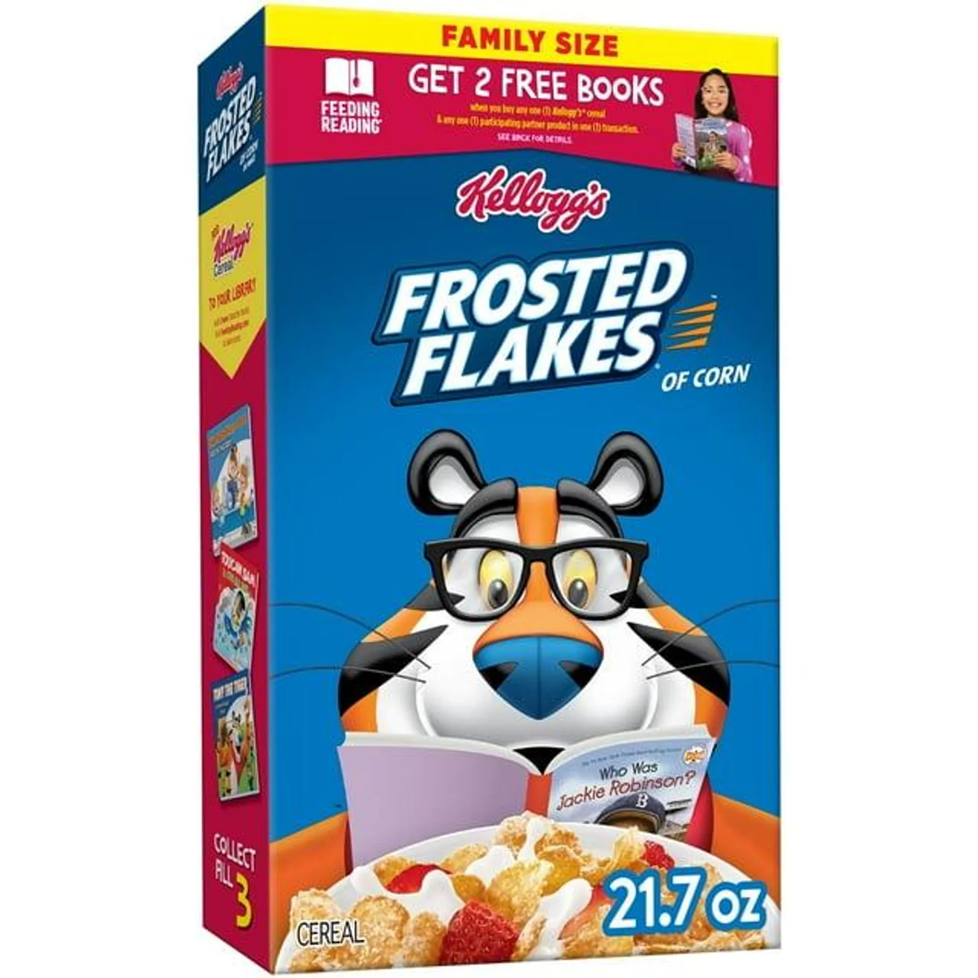 Kellogg's Frosted Flakes Original Breakfast Cereal, Family Size, 21.7 oz Box