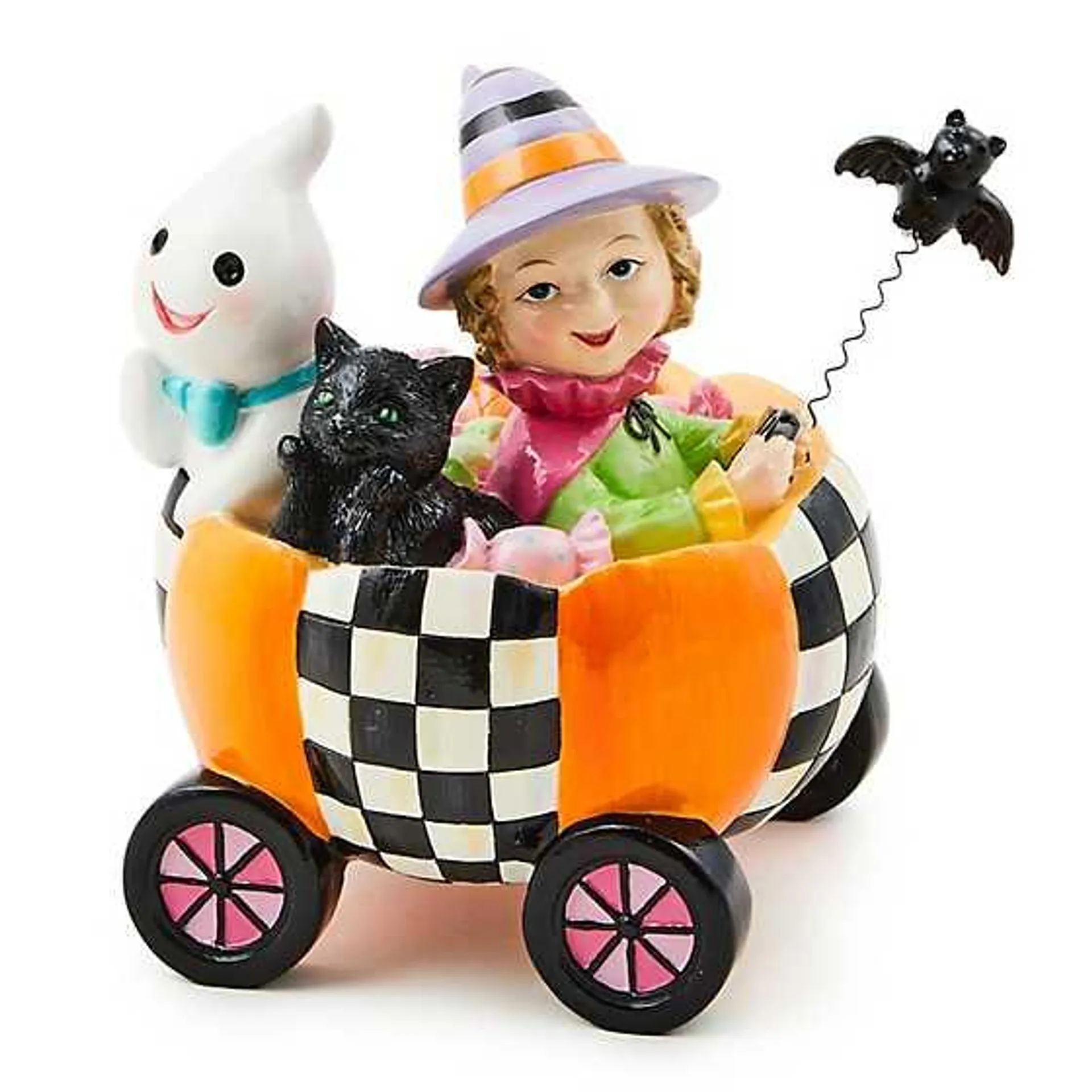 Trick or Treat Friends in Cart Figurine