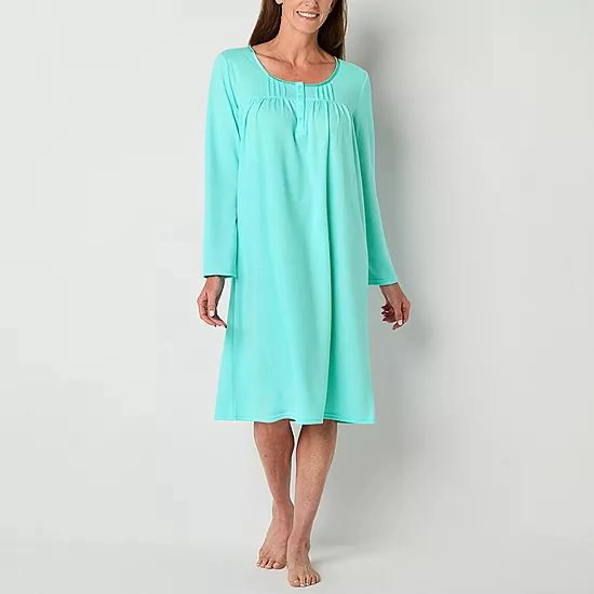 new! Adonna Womens Long Sleeve Round Neck Nightgown