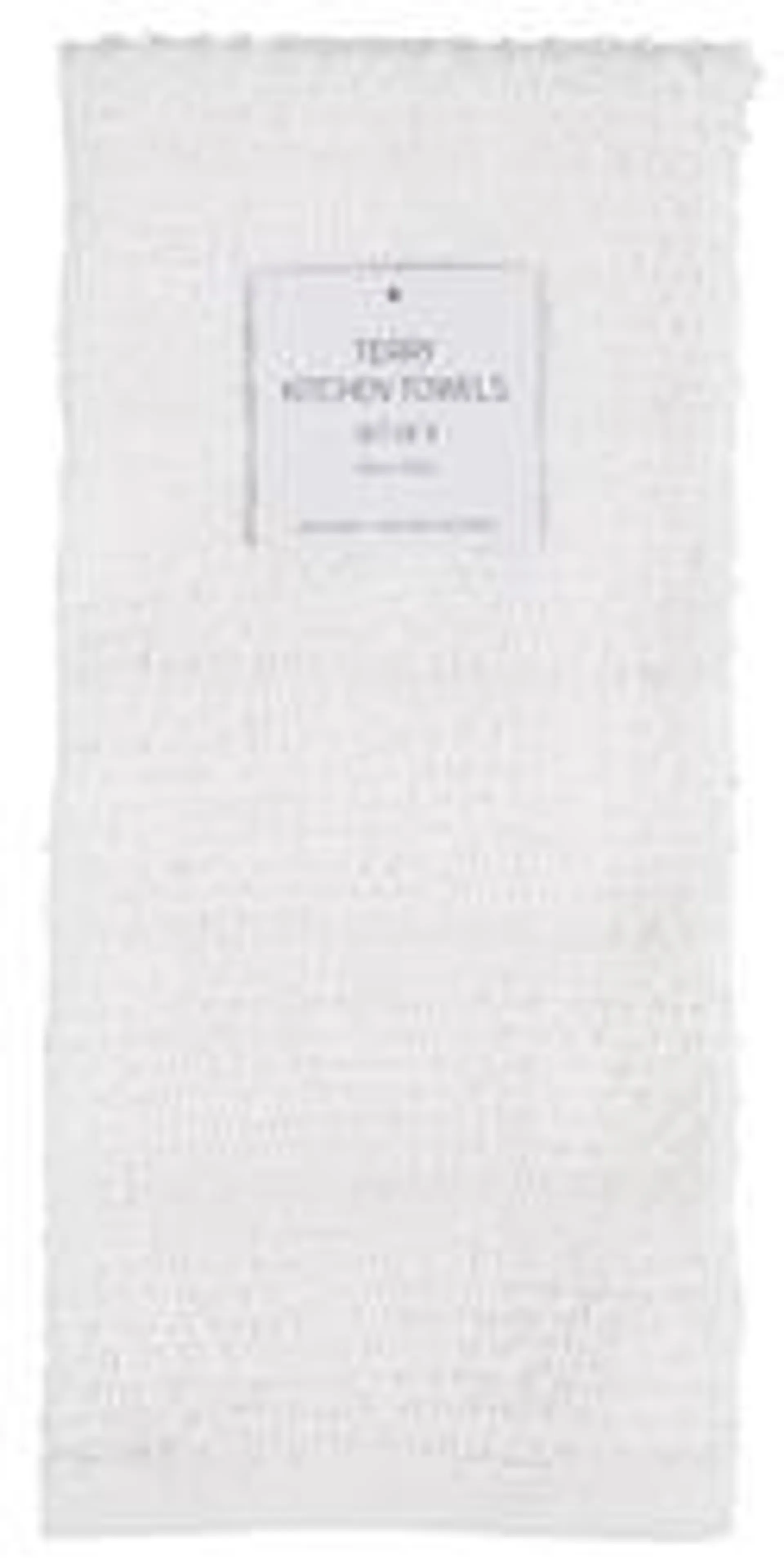 Set of 3 Striped Terry Kitchen Towels - White