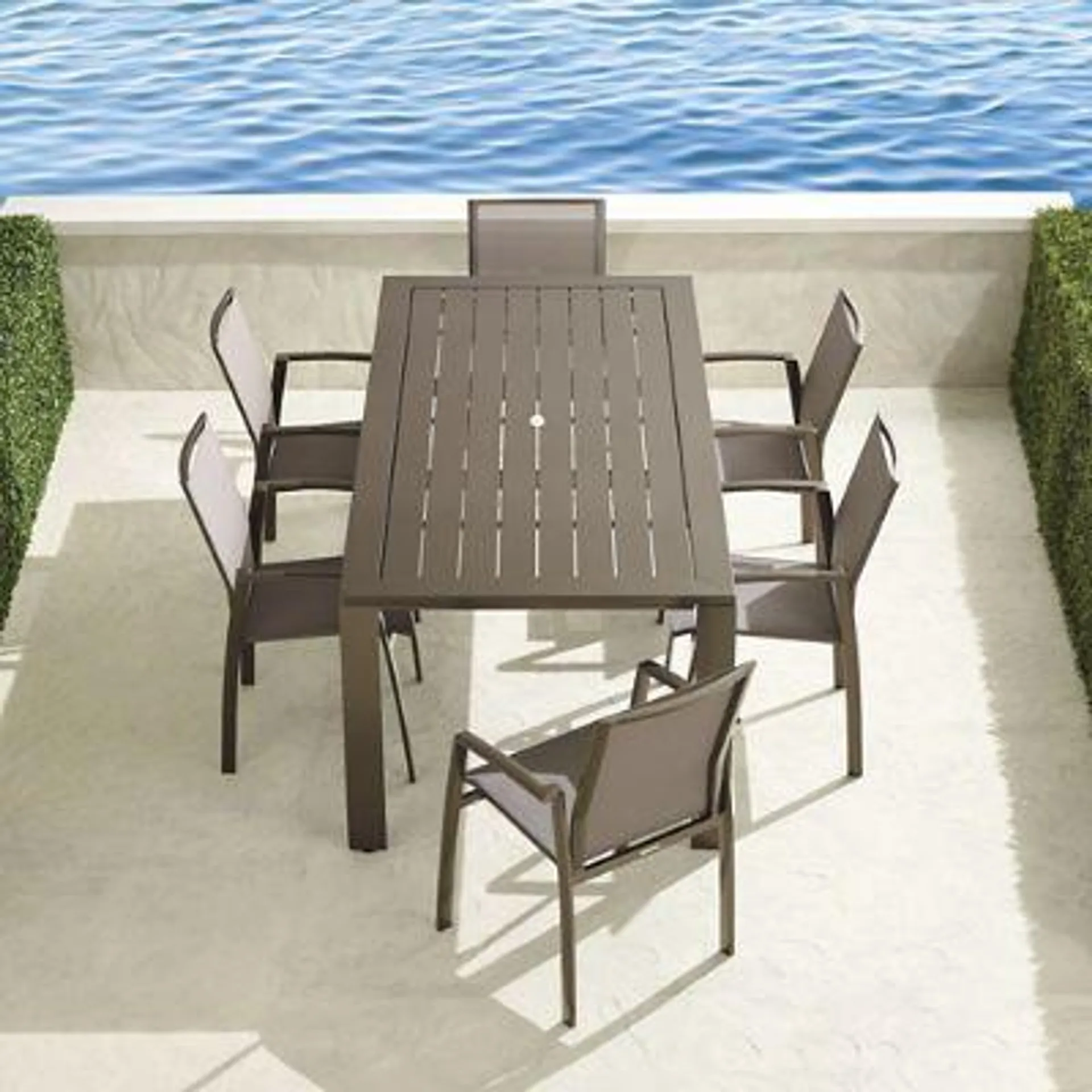 Frontgate Resort Collection™ Newport 7-pc. Rectangular Dining Set in Aluminum