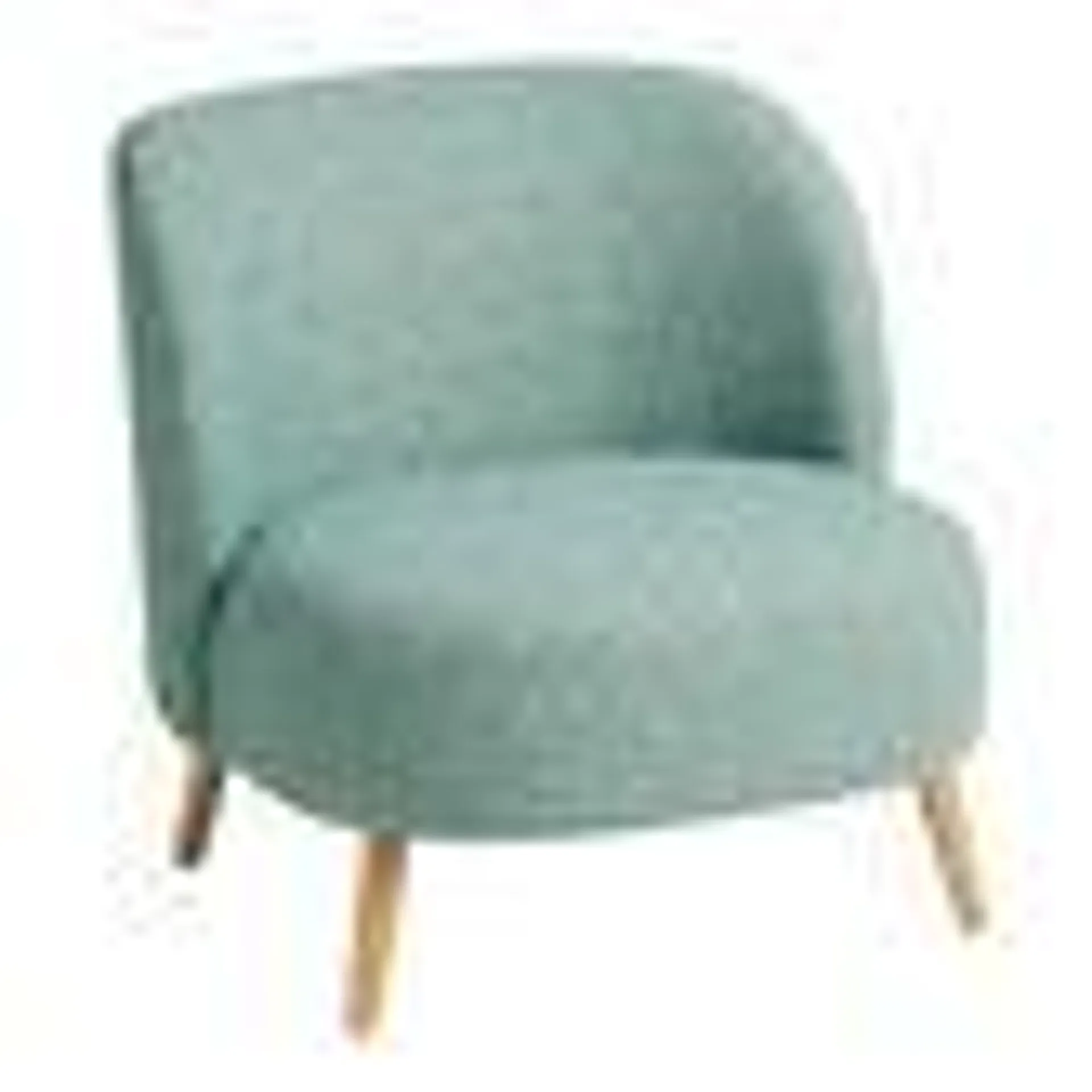 Alvin Teal Boucle Curved Back Upholstered Chair