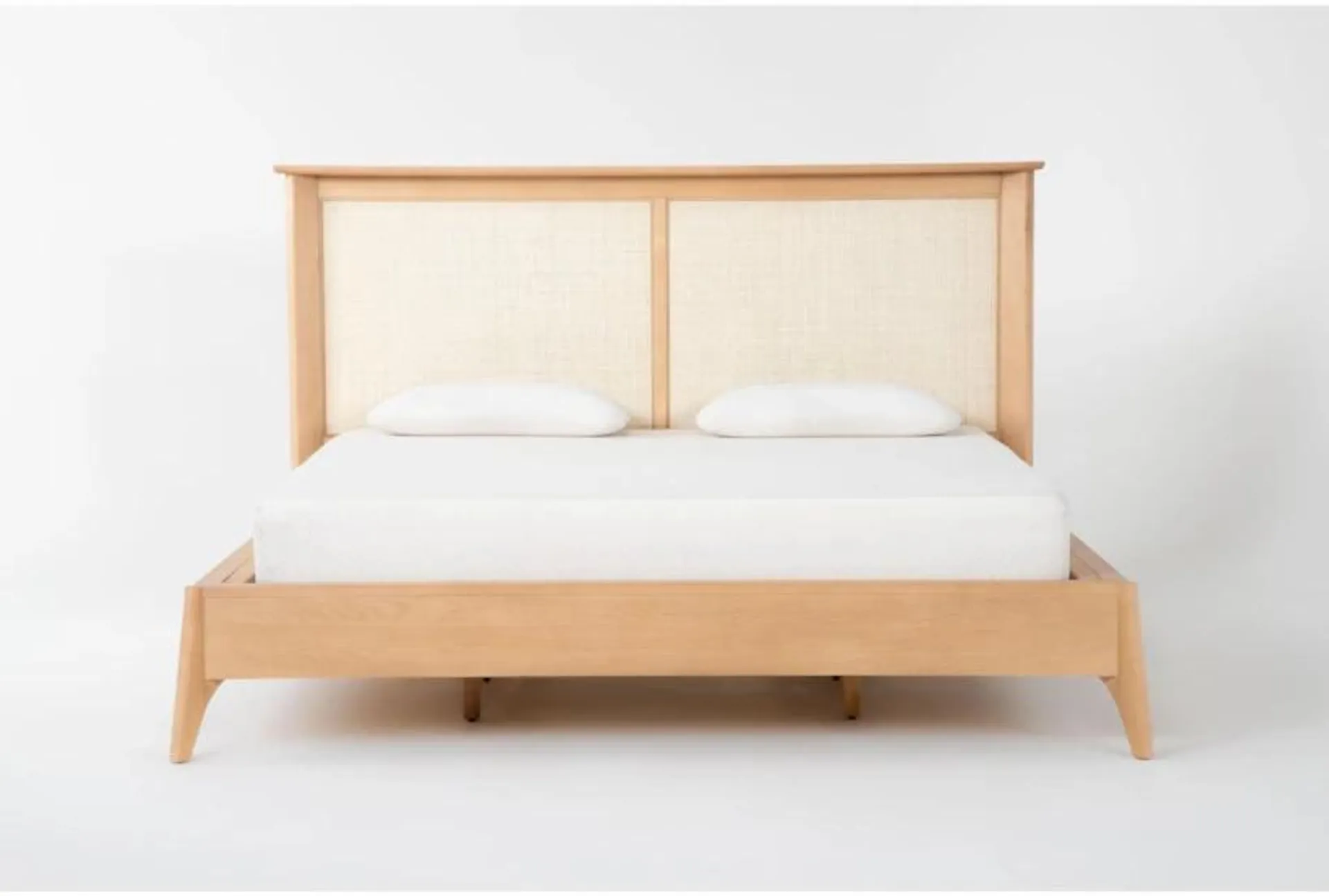 Mariko Queen Wood & Cane Platform Bed