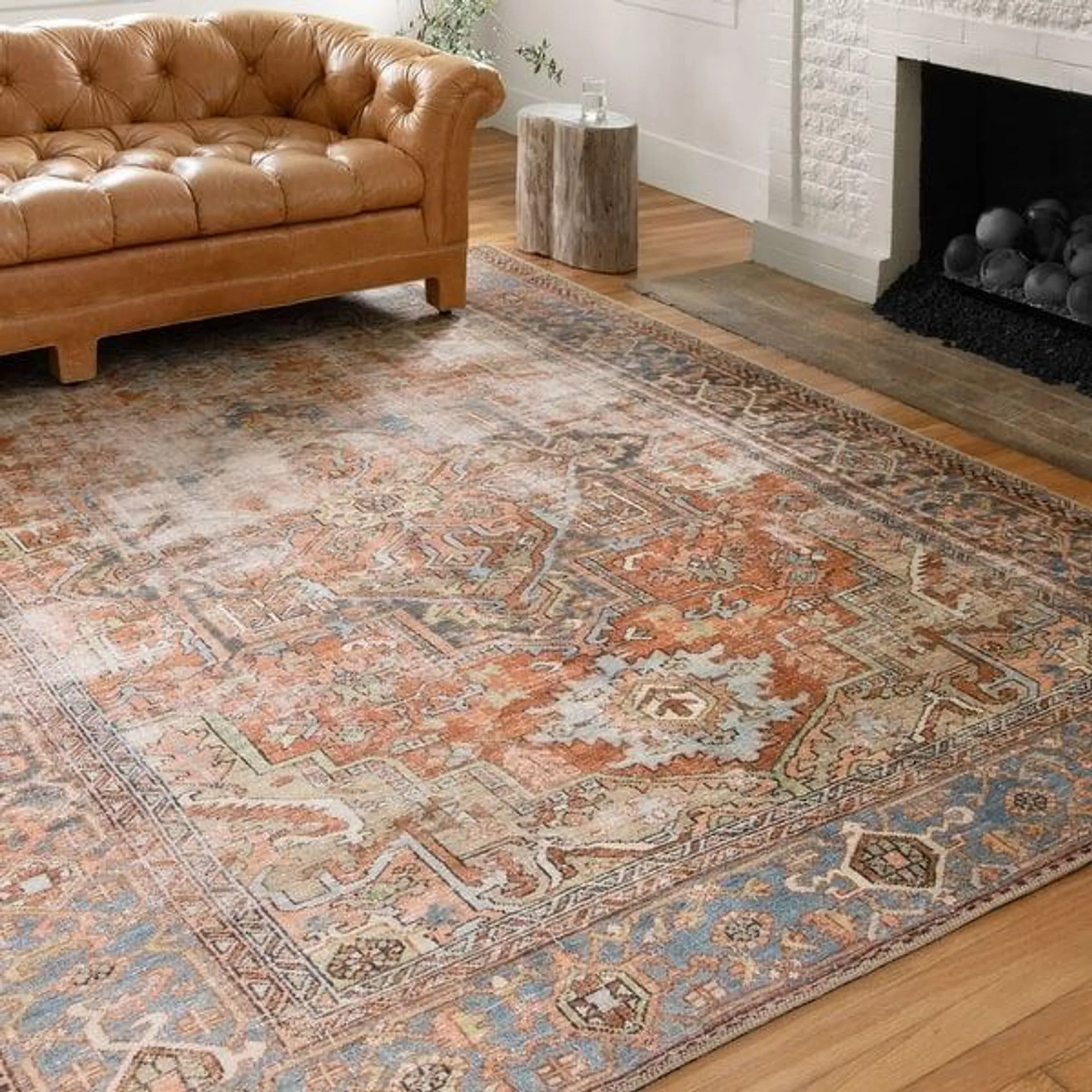 Alexander Home Tremezzina Printed Distressed Geometric Area Rug