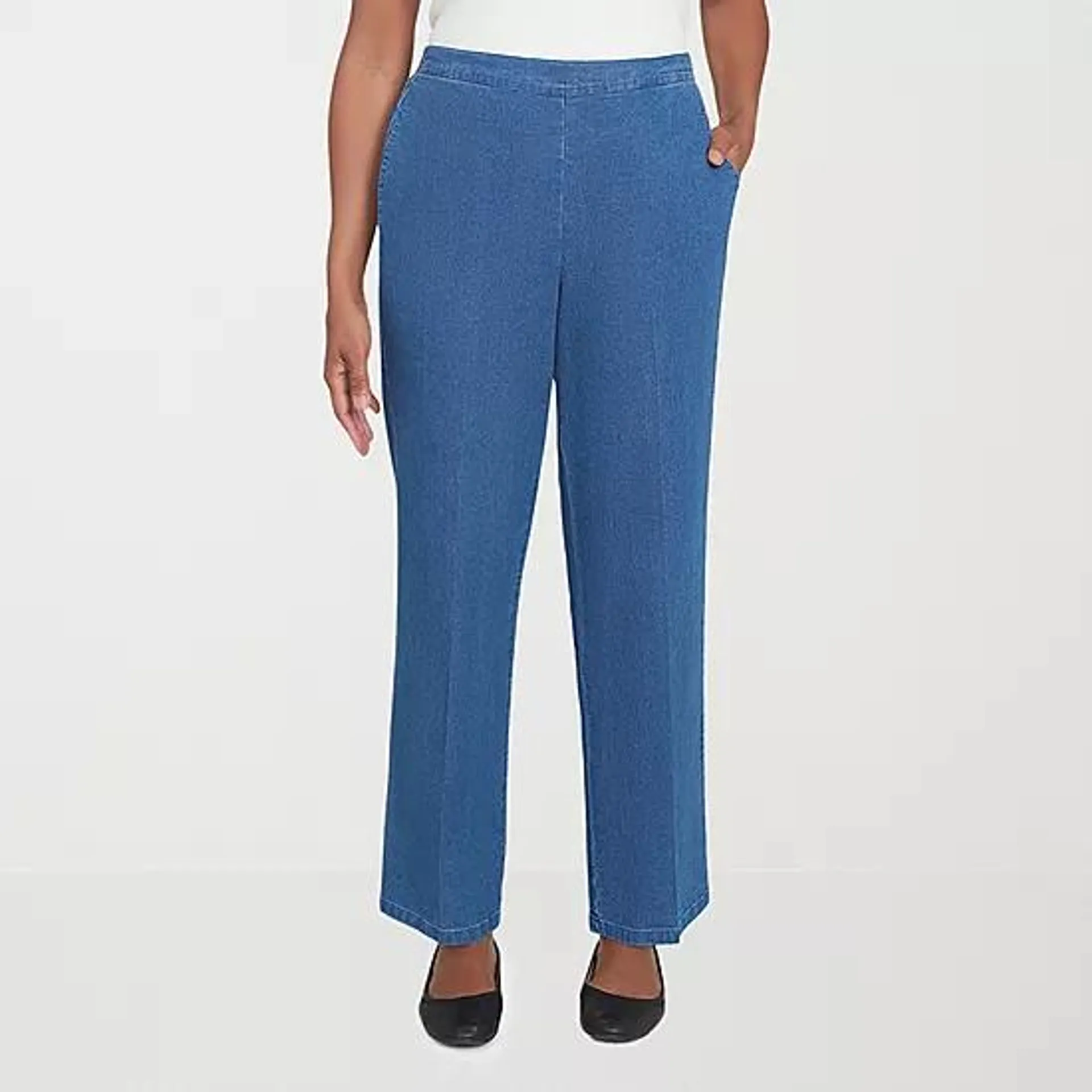 Alfred Dunner Lake Victoria Womens Mid Rise Straight Pull-On Pants