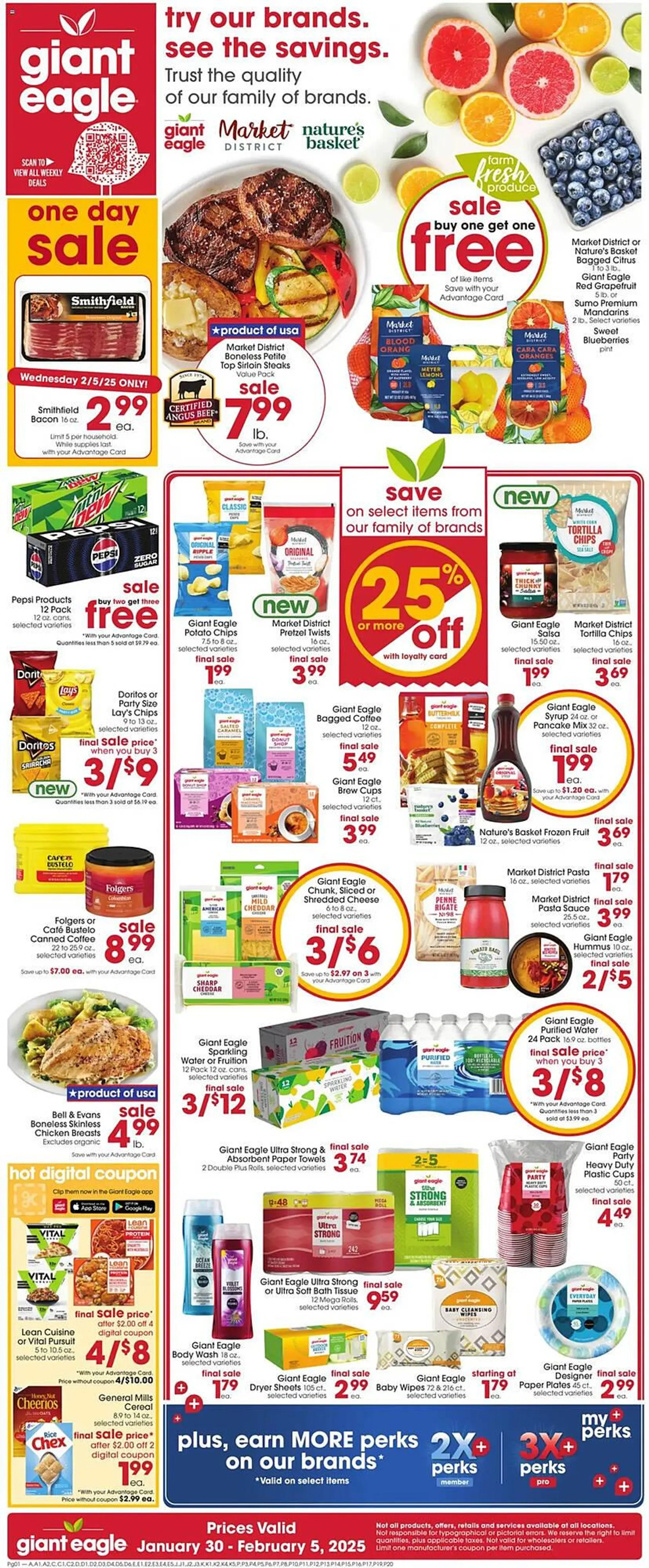 Catálogo de Giant Eagle Weekly Ad 30 de enero al 5 de febrero 2025 - Página 1