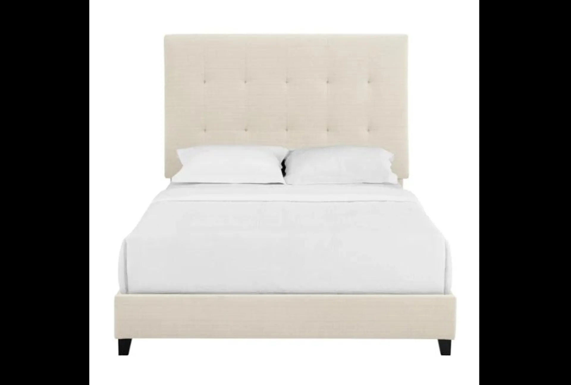 Conner Beige Queen Tufted Upholstered Panel Bed