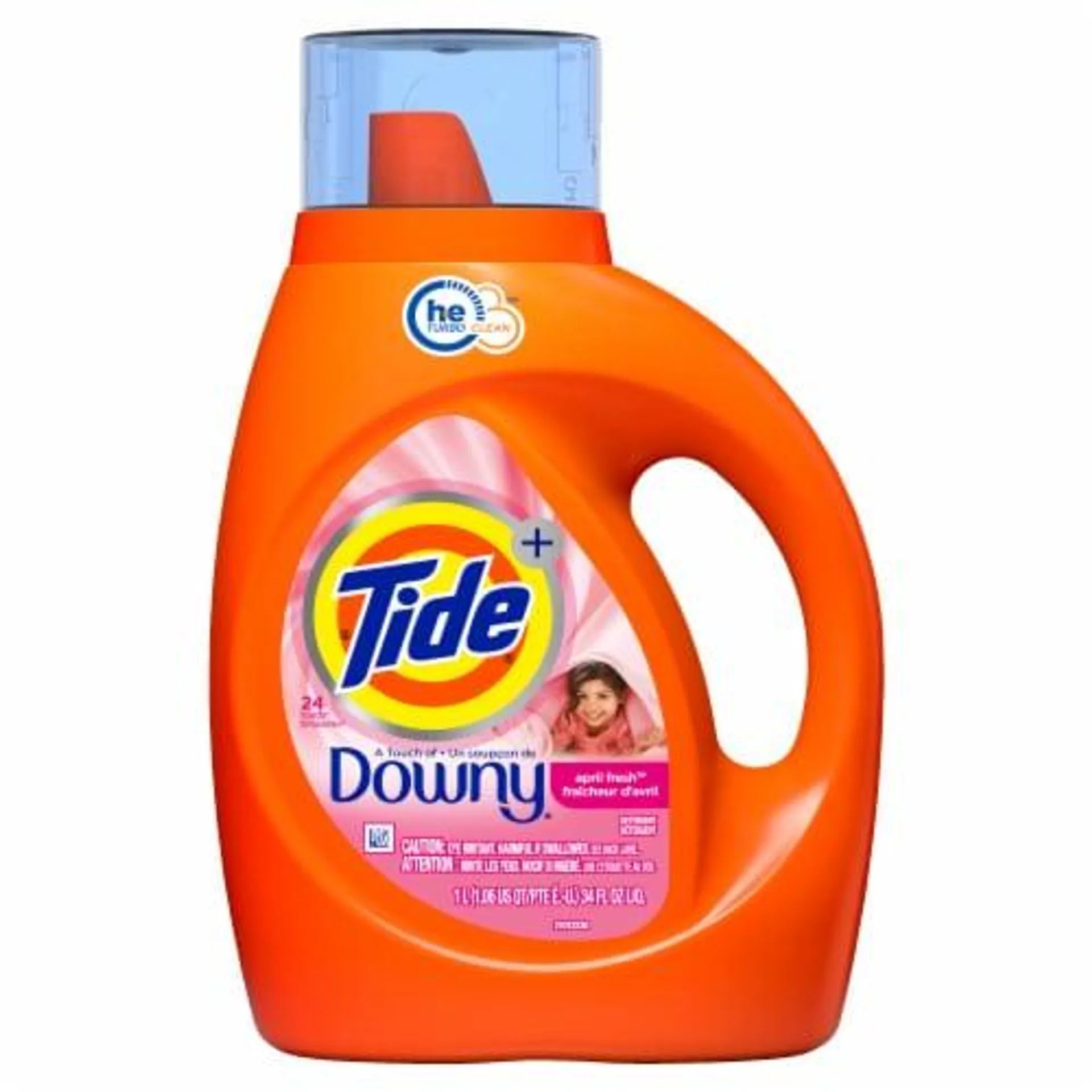 Tide Plus A Touch of Downy Liquid Laundry Detergent, April Fresh Scent, 34 fl oz, 24 Loads