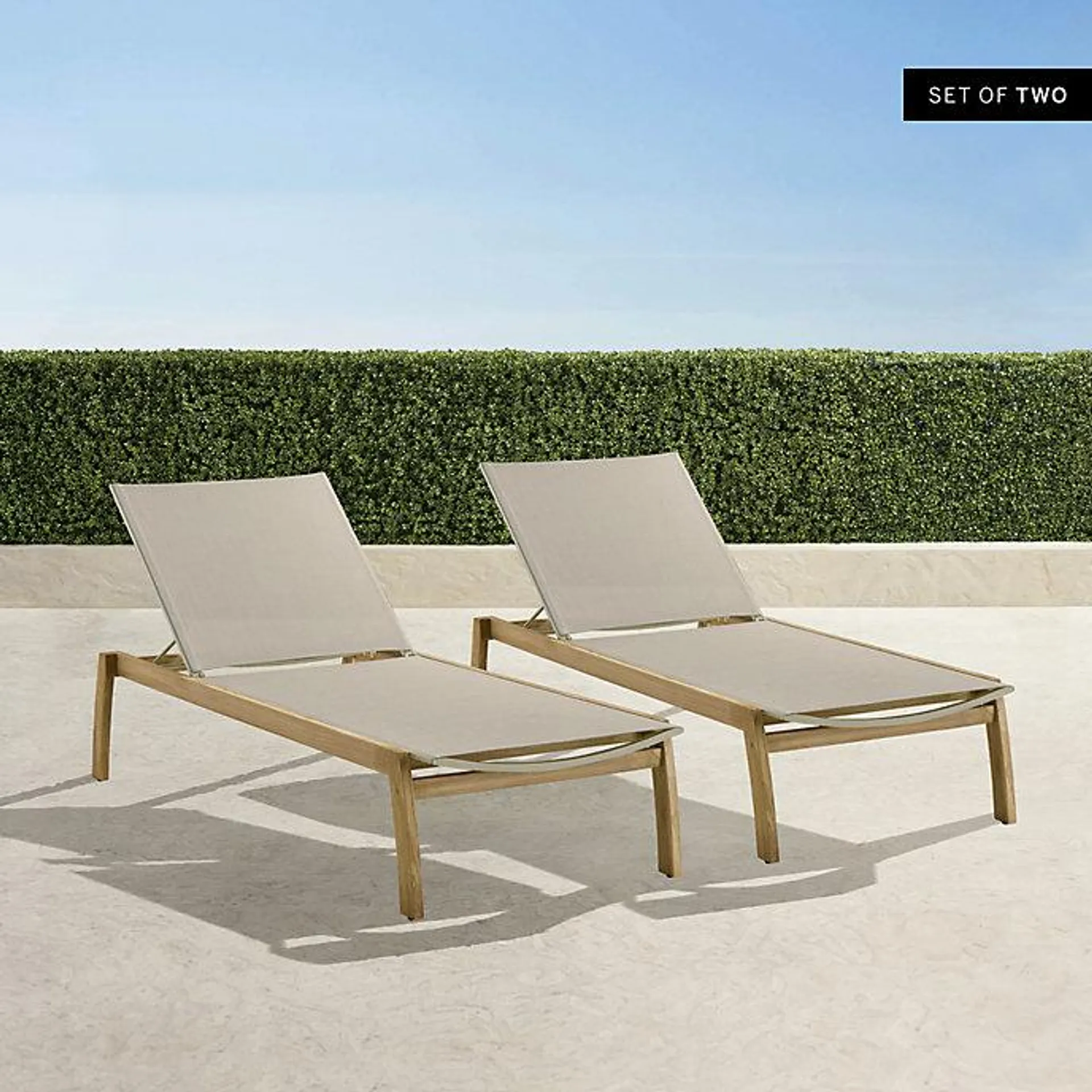 Frontgate Resort Collection™ Newport Natural Teak Chaises, Set of Two