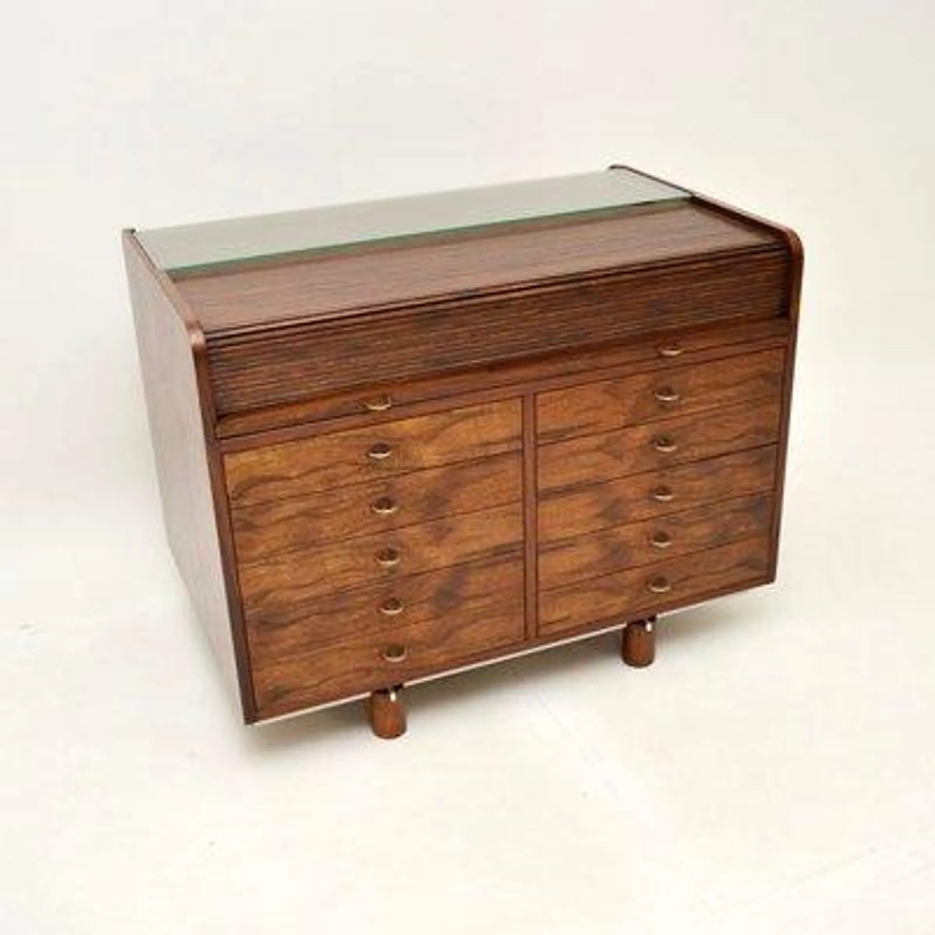 Vintage Italian Walnut Secretaire Bureau by Gianfranco Frattini for Bernini, 1960s