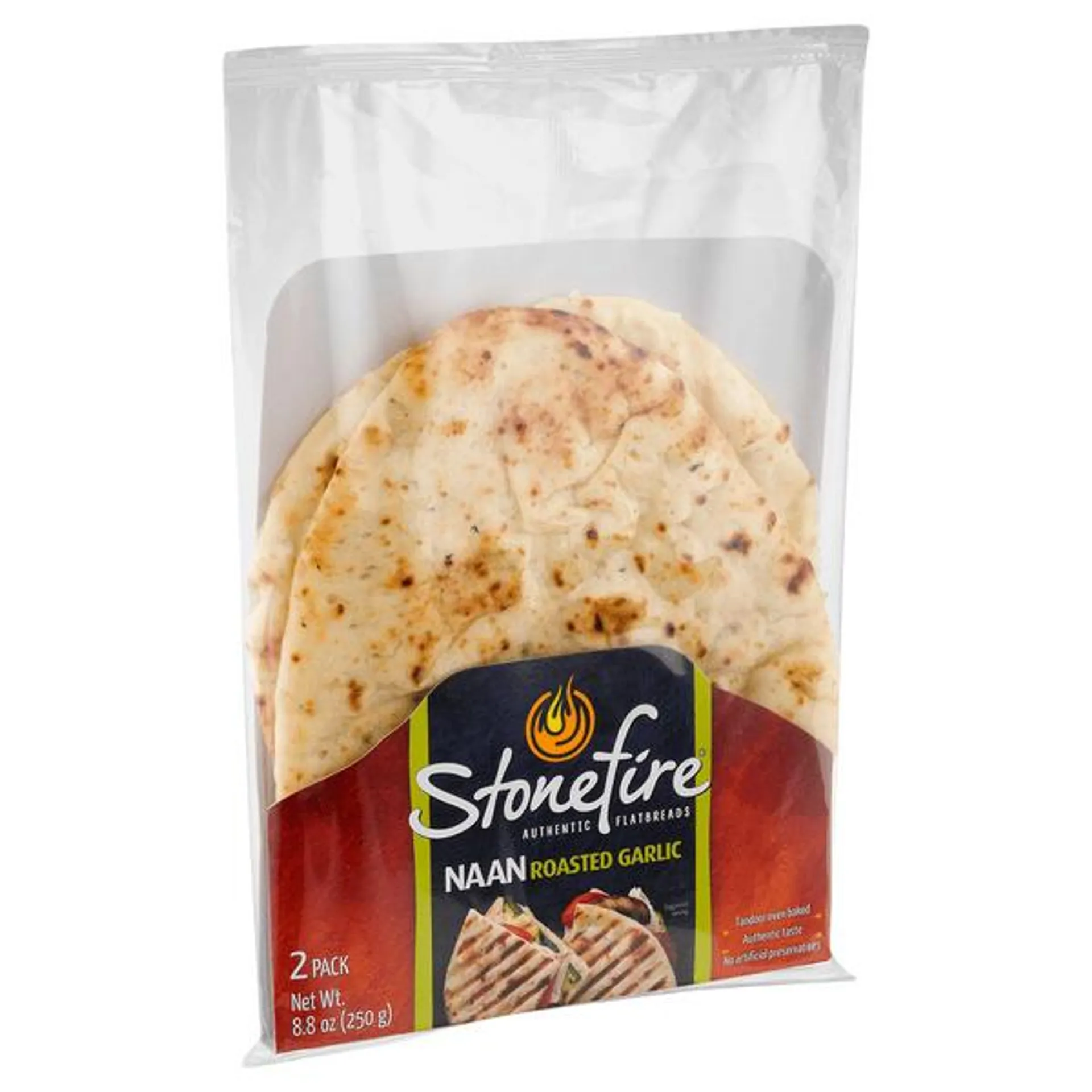 Stonefire Authentic Flatbreads Roasted Garlic Naan 2Ct