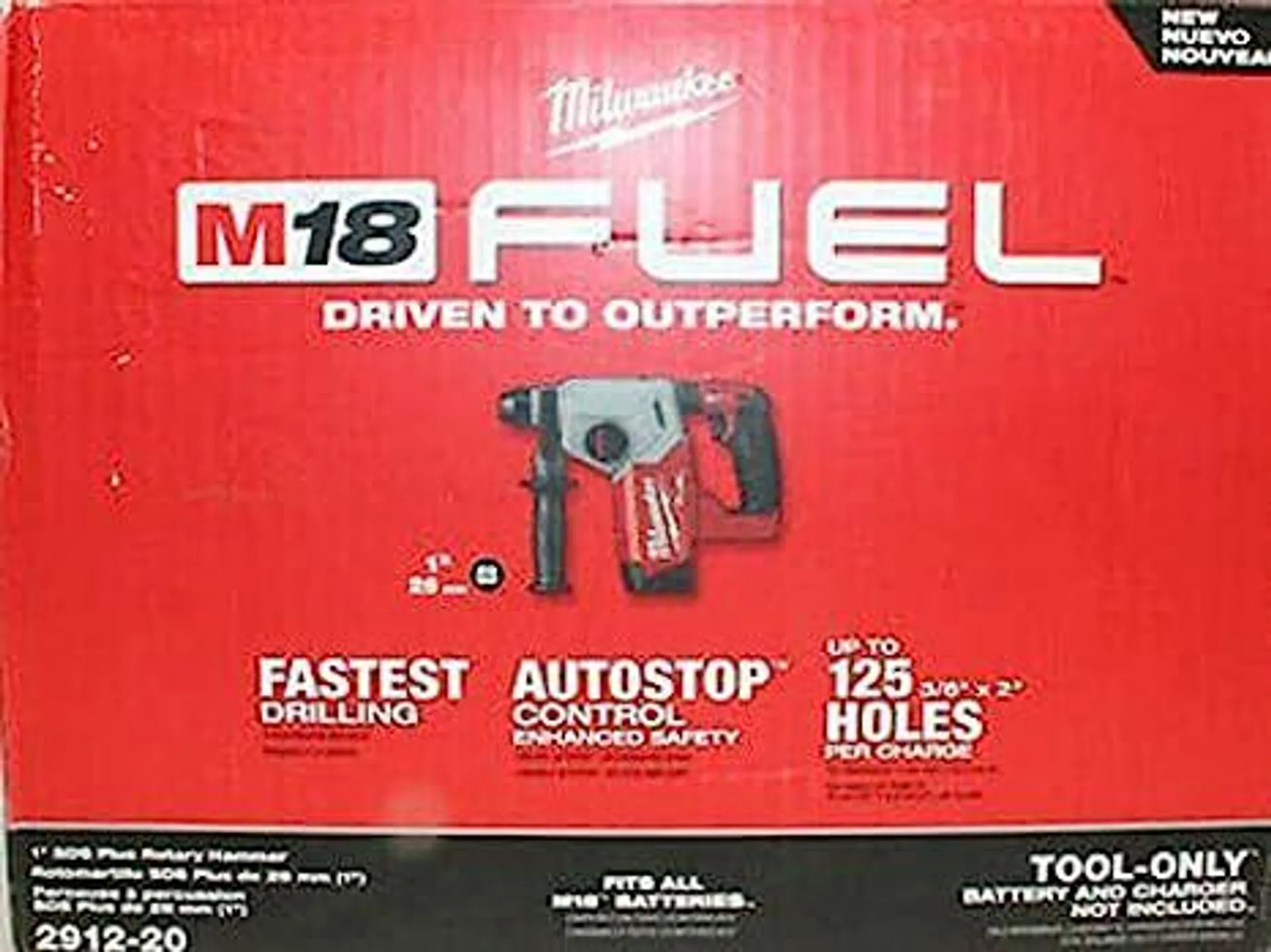Milwaukee 2912-20 M18 Fuel 18V 1" Sds Plus Brushless Rotary Hammer