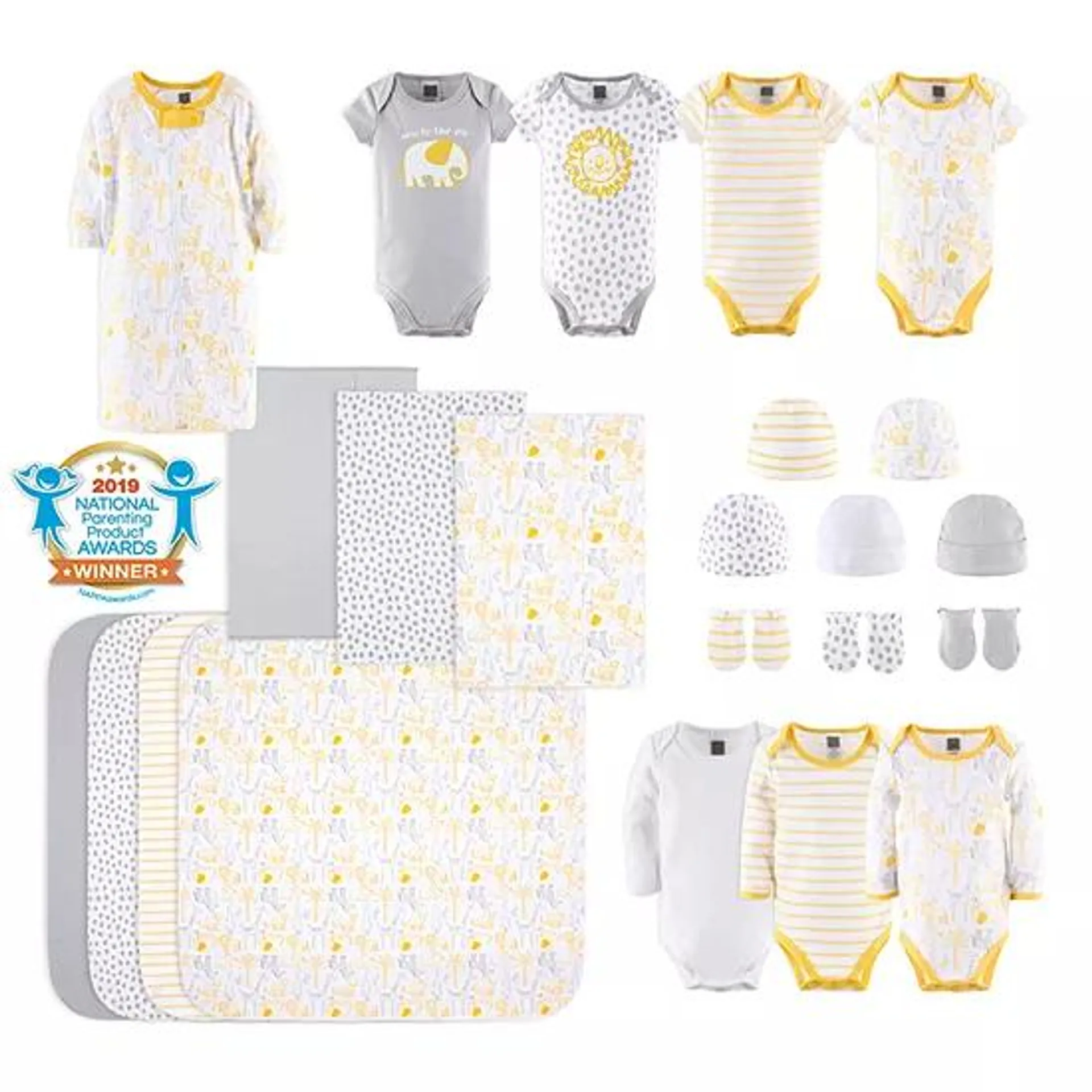 The Peanutshell 0-3m Sunshine Jungle Baby Unisex 23-pc. Baby Clothing Set