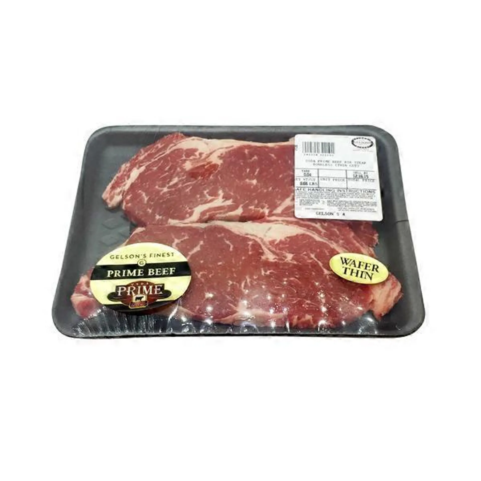 Thin Cut Boneless Beef Prime Rib Steak