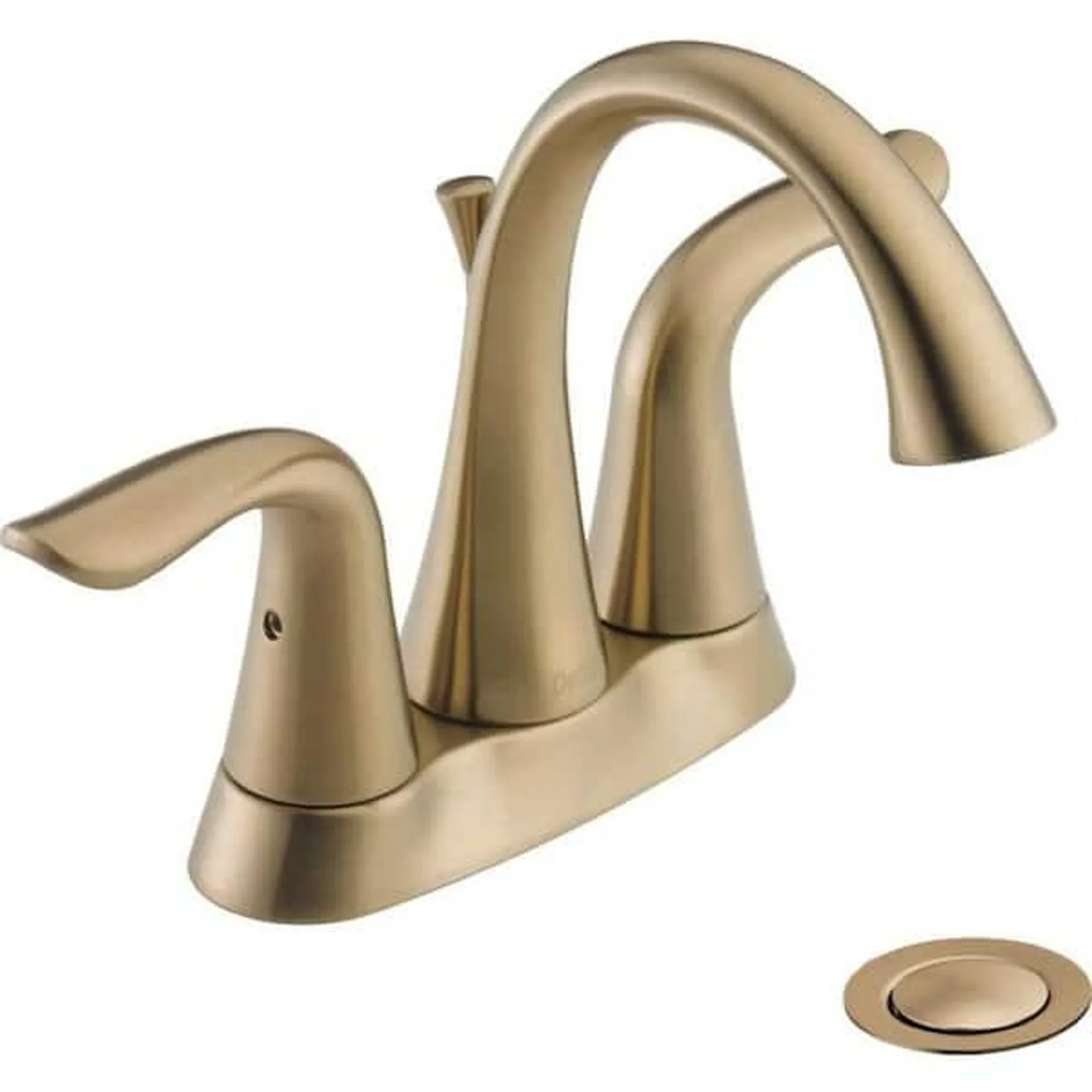 Lahara Gold 4 in. Centerset 2-Handle Bathroom Faucet with Metal Drain Assembly in Champagne Bronze