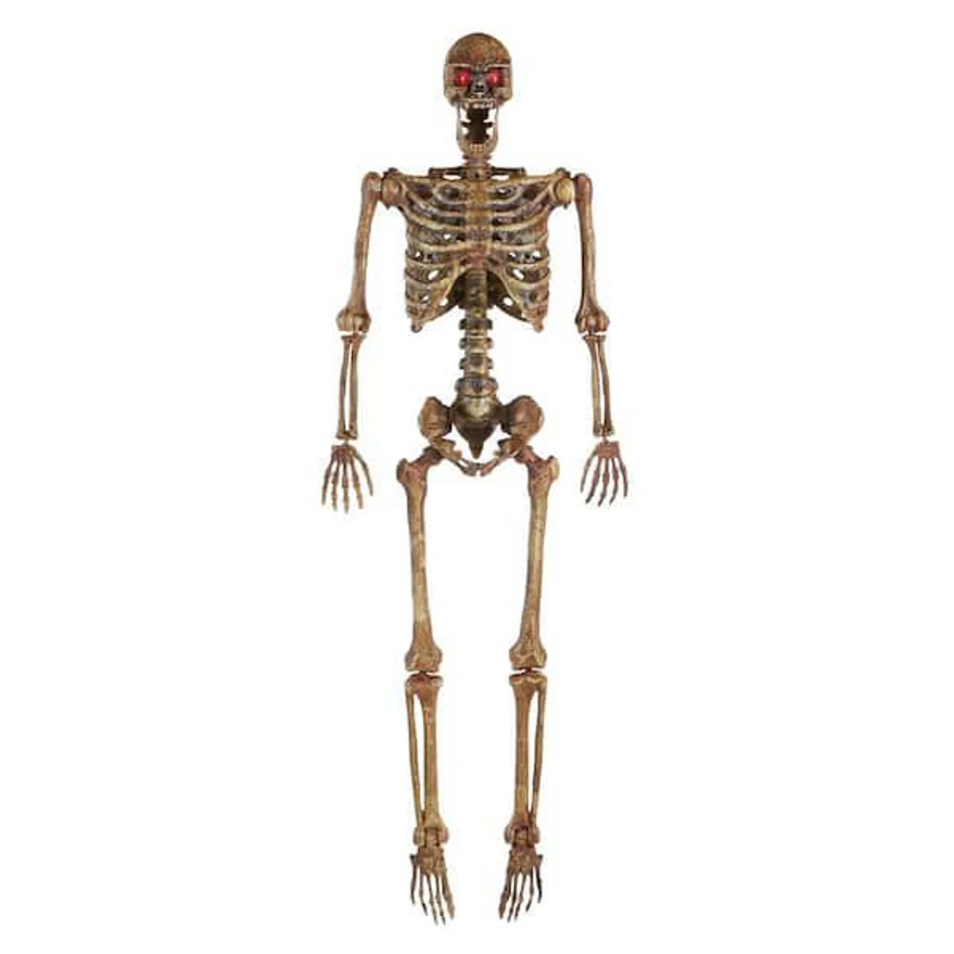 5 ft Halloween Posable Decayed Skeleton Hanging Décor with LED Eyes